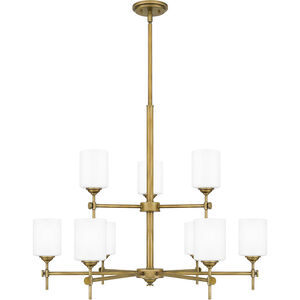 Aria 9 Light 34 inch Weathered Brass Chandelier Ceiling Light