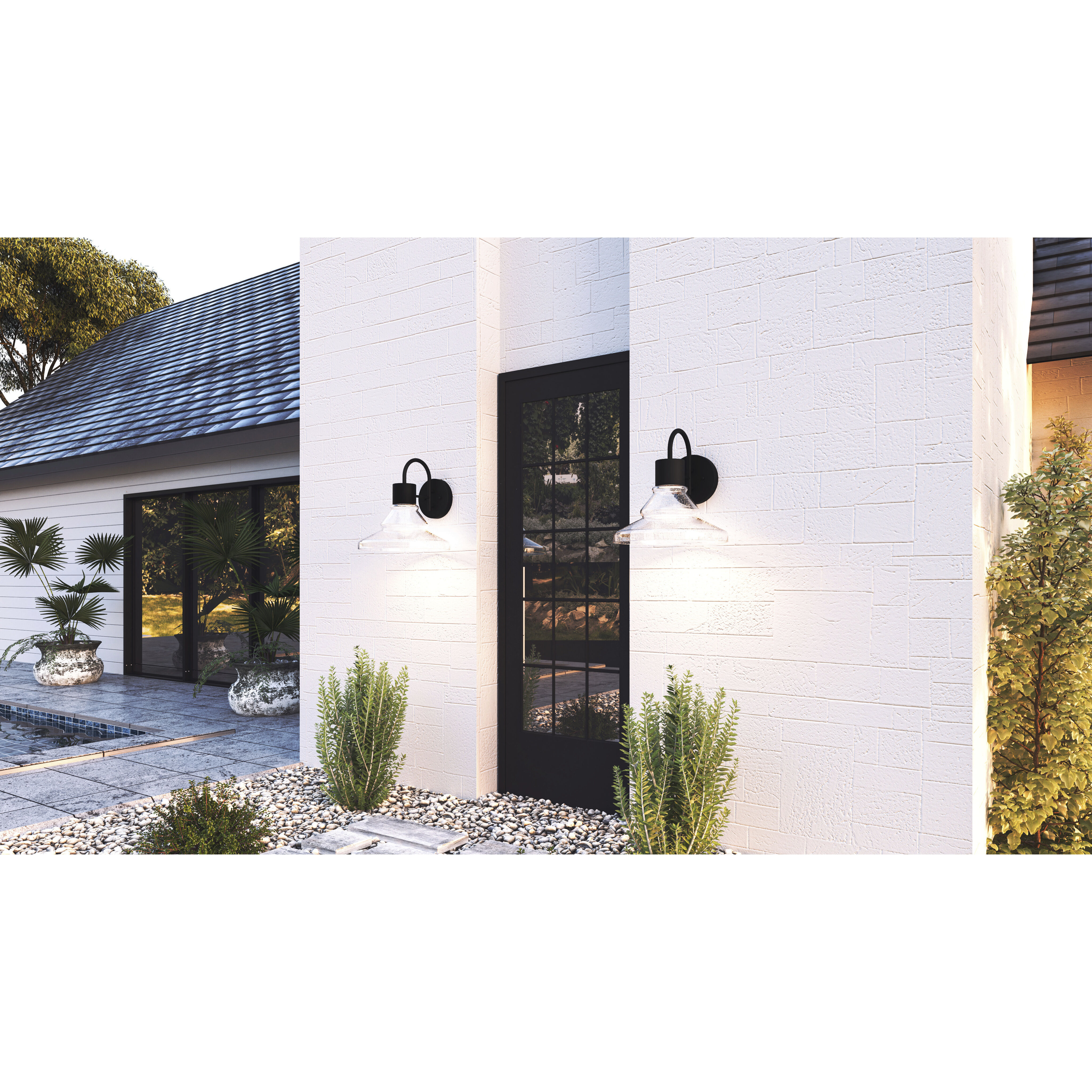 Felix LED 14 inch Matte Black Outdoor Wall Lantern