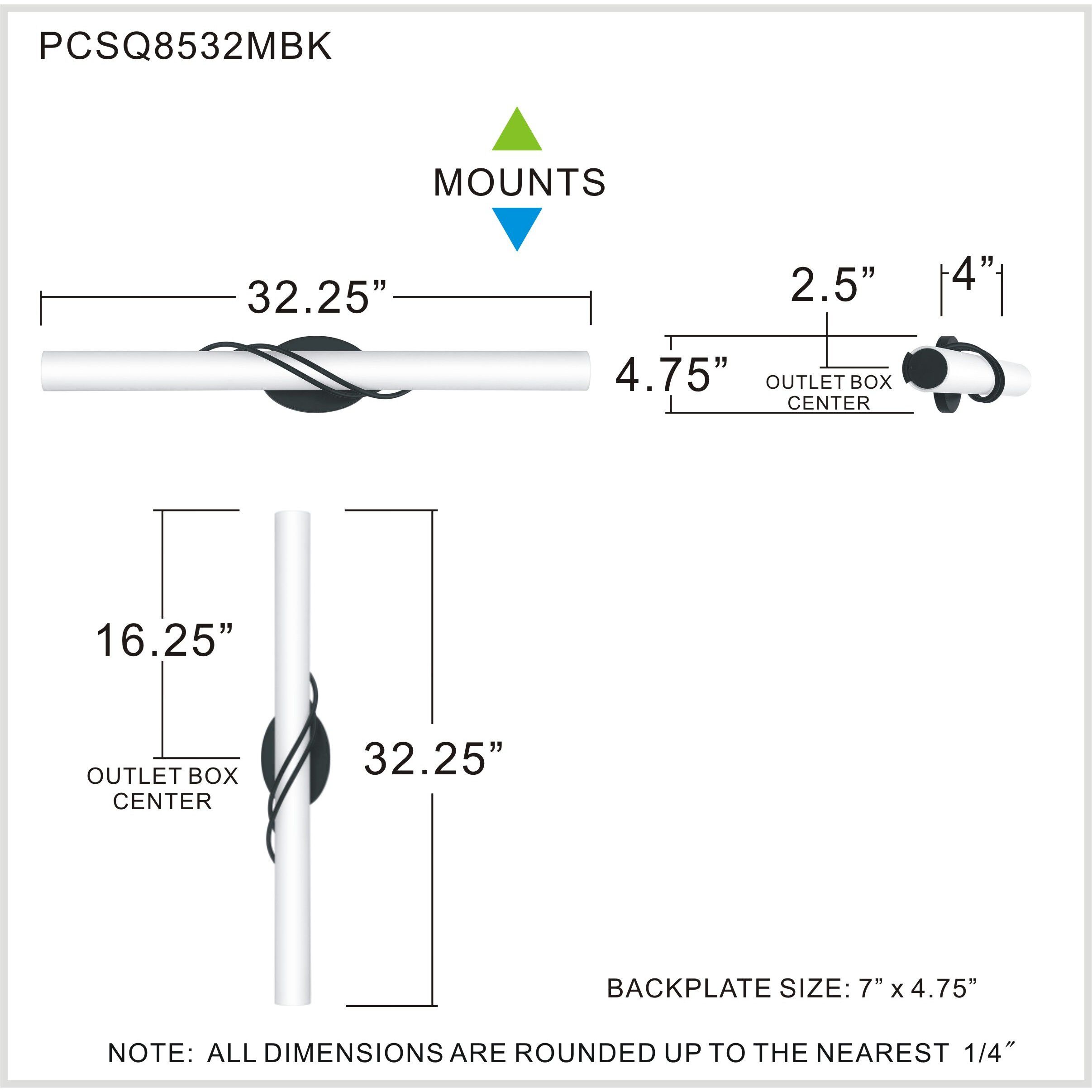 Serenade 32 inch Matte Black Bath Light Wall Light