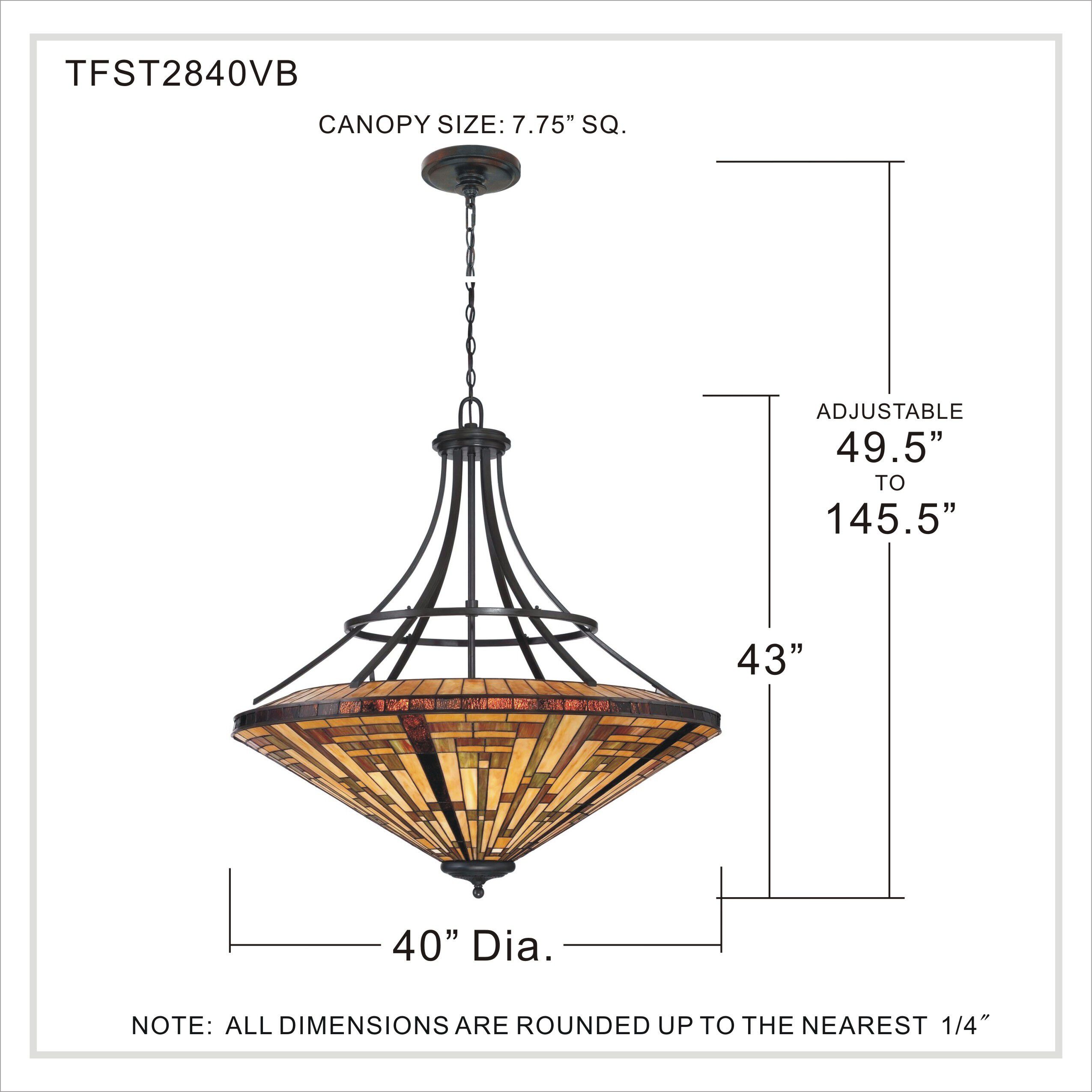 Stephen 8 Light 40 inch Vintage Bronze Foyer Pendant Ceiling Light, Naturals