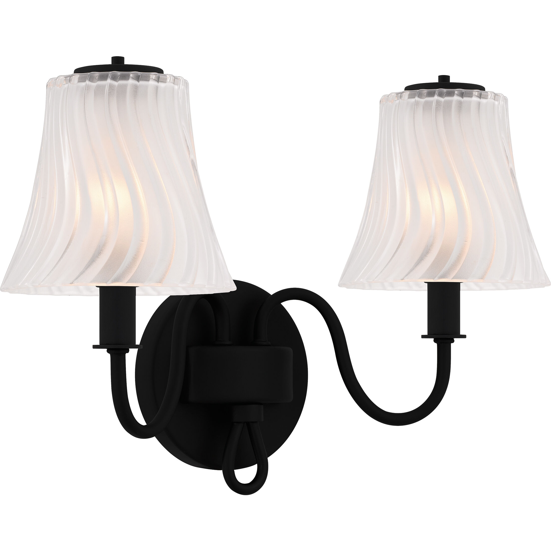 McKinney 2 Light 15.5 inch Matte Black Bath Light Wall Light, Medium