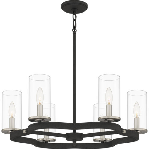 Daverty 6 Light 26 inch Mottled Black Chandelier Ceiling Light