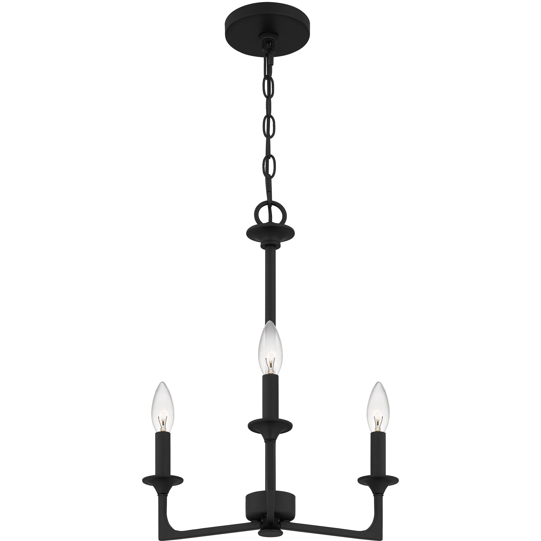 Prescott 3 Light 16 inch Matte Black Chandelier Ceiling Light