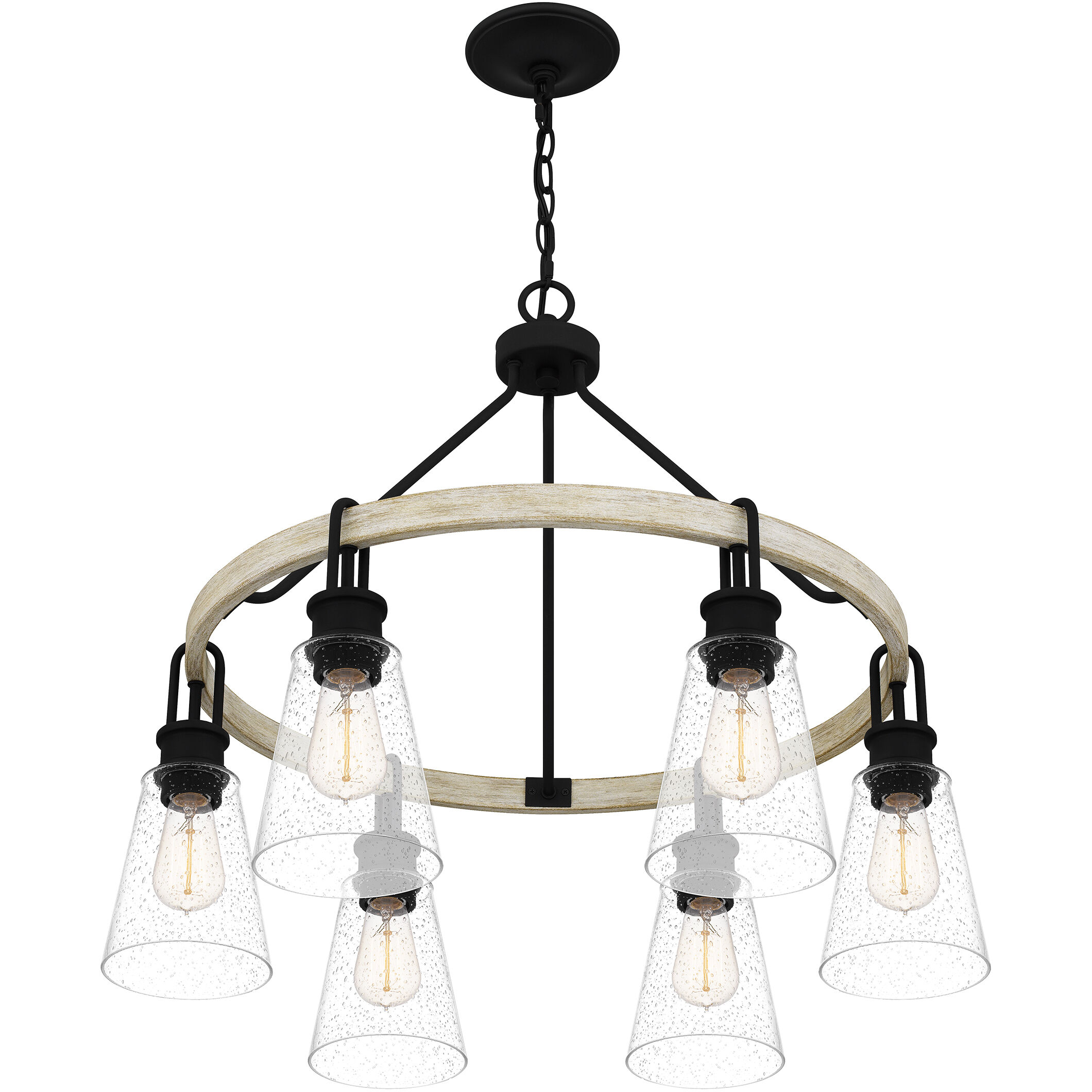 Kingsbridge 6 Light 28 inch Earth Black Chandelier Ceiling Light