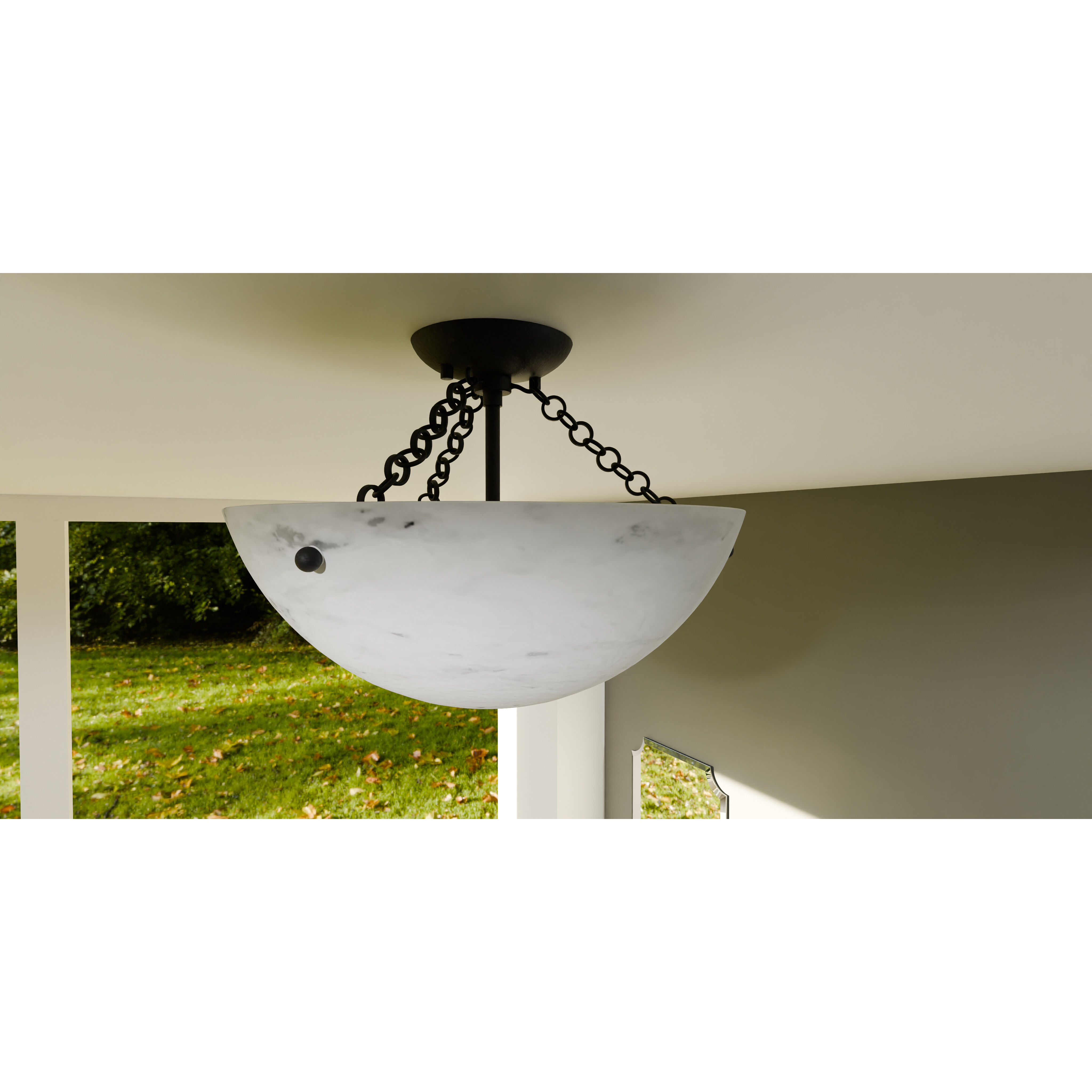 Baylor 3 Light 15 inch Matte Black Semi-Flush Mount Ceiling Light, Medium