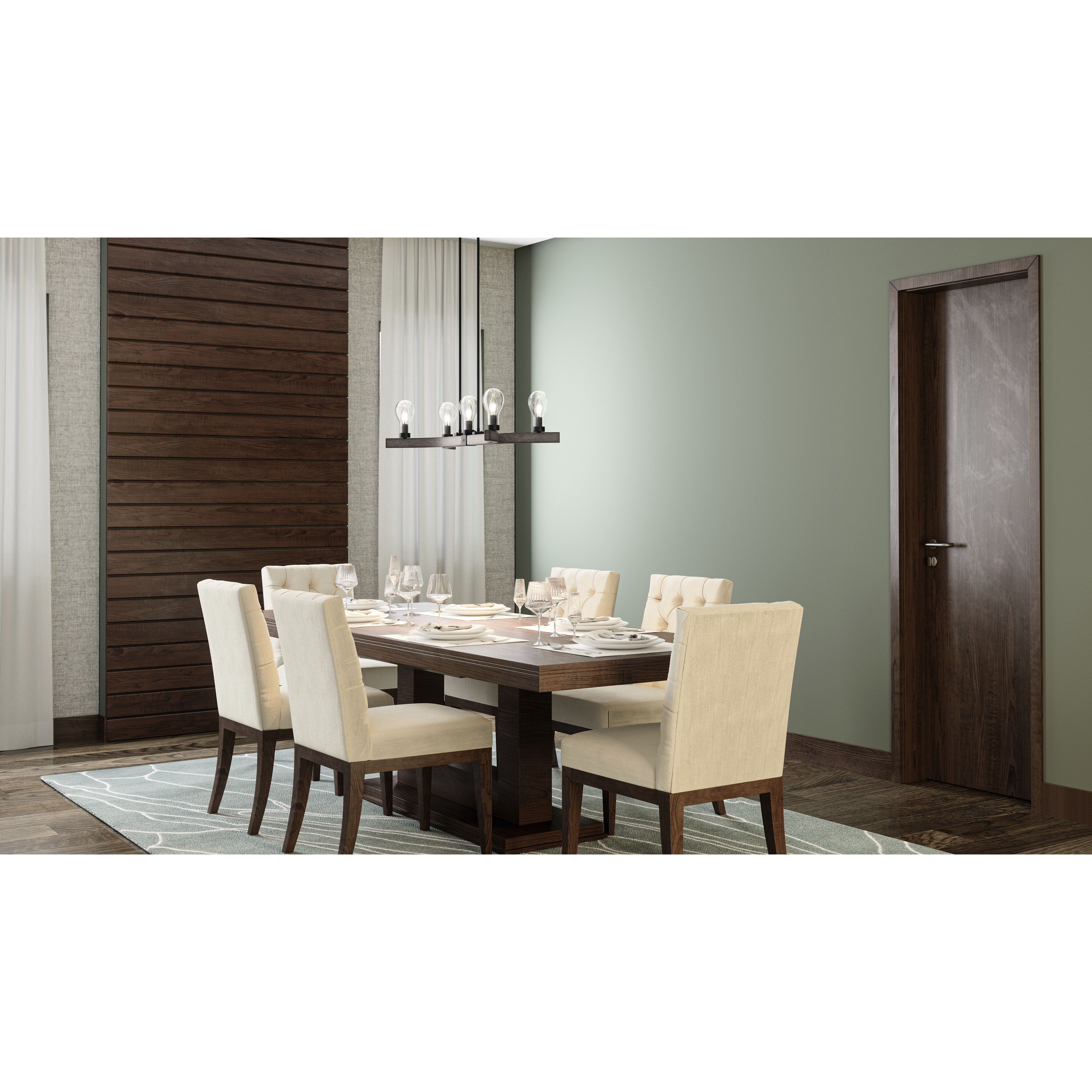 Quoizel QLC5358MBK Ojai 5 Light 32 inch Matte Black Island
