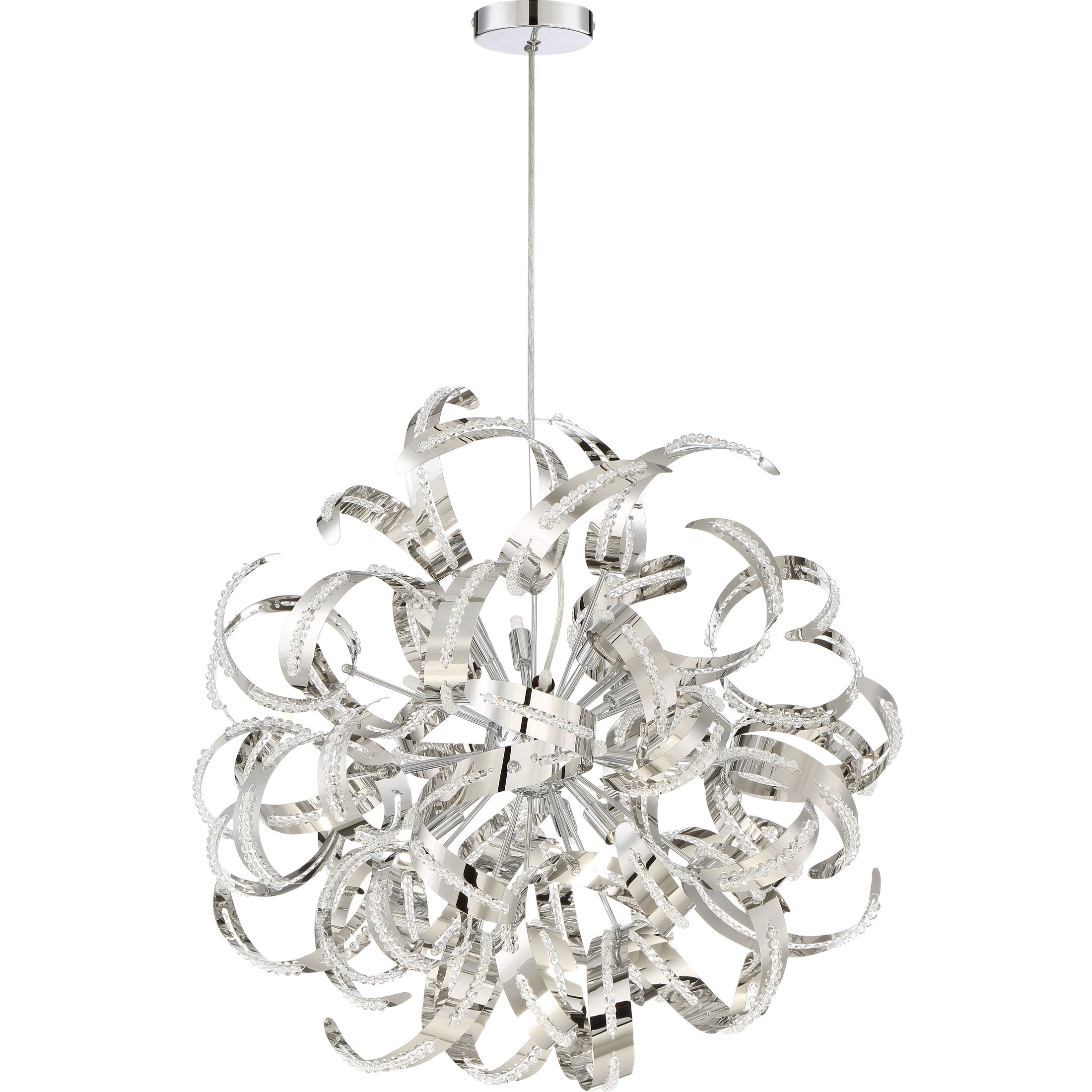 Ribbons 12 Light 23 inch Crystal Chrome Foyer Piece Ceiling Light