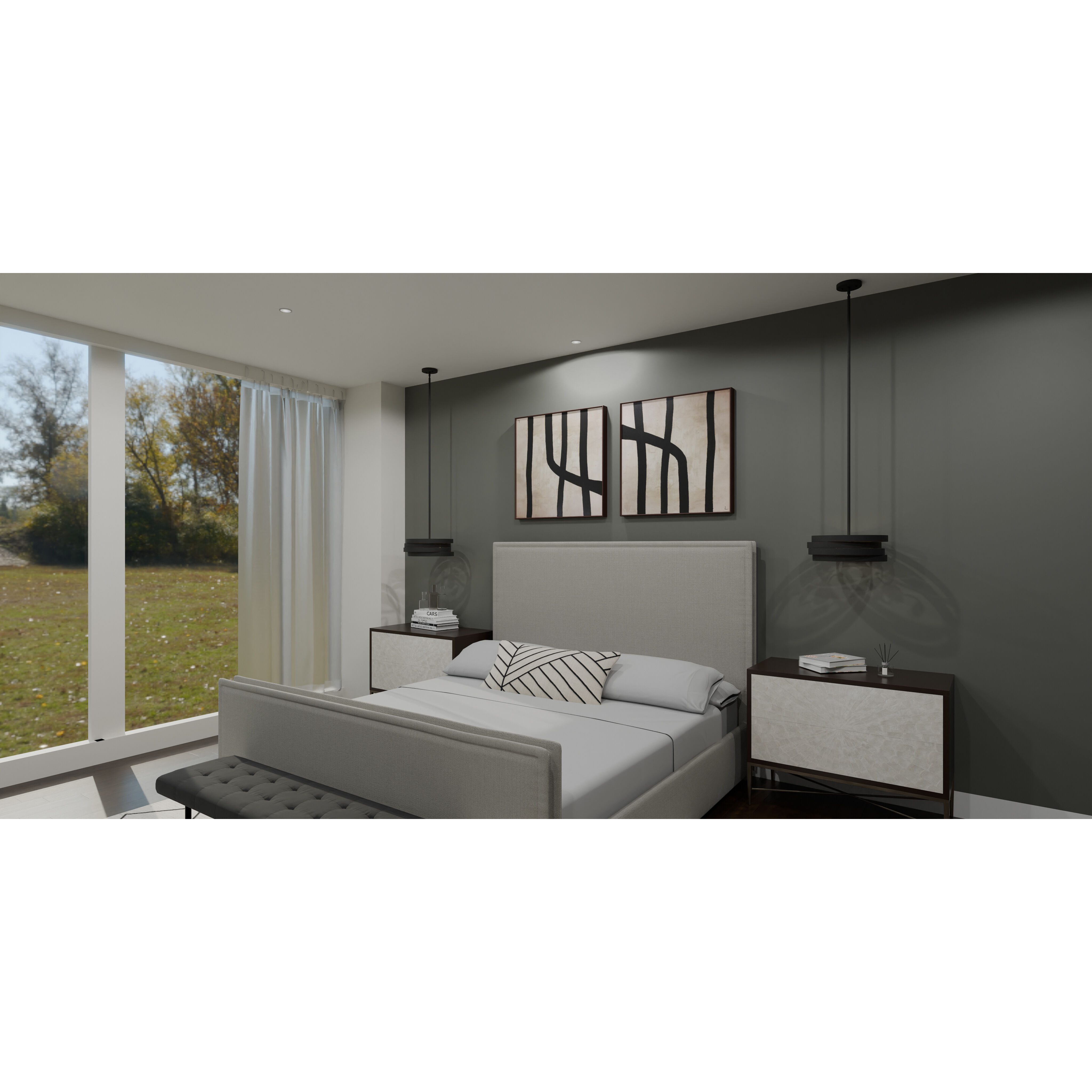 Berner 3 Light 16 inch Matte Black Pendant Ceiling Light, Large