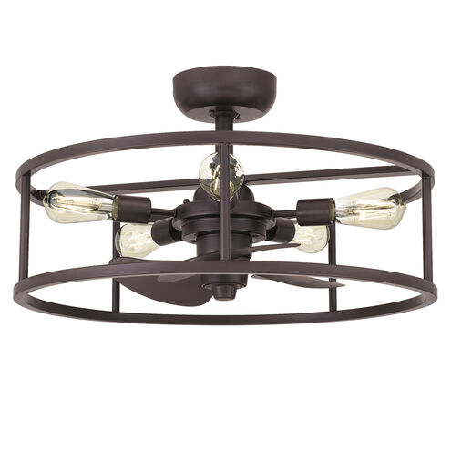 New Harbor 24 inch Western Bronze with Brown Blades Fandelier