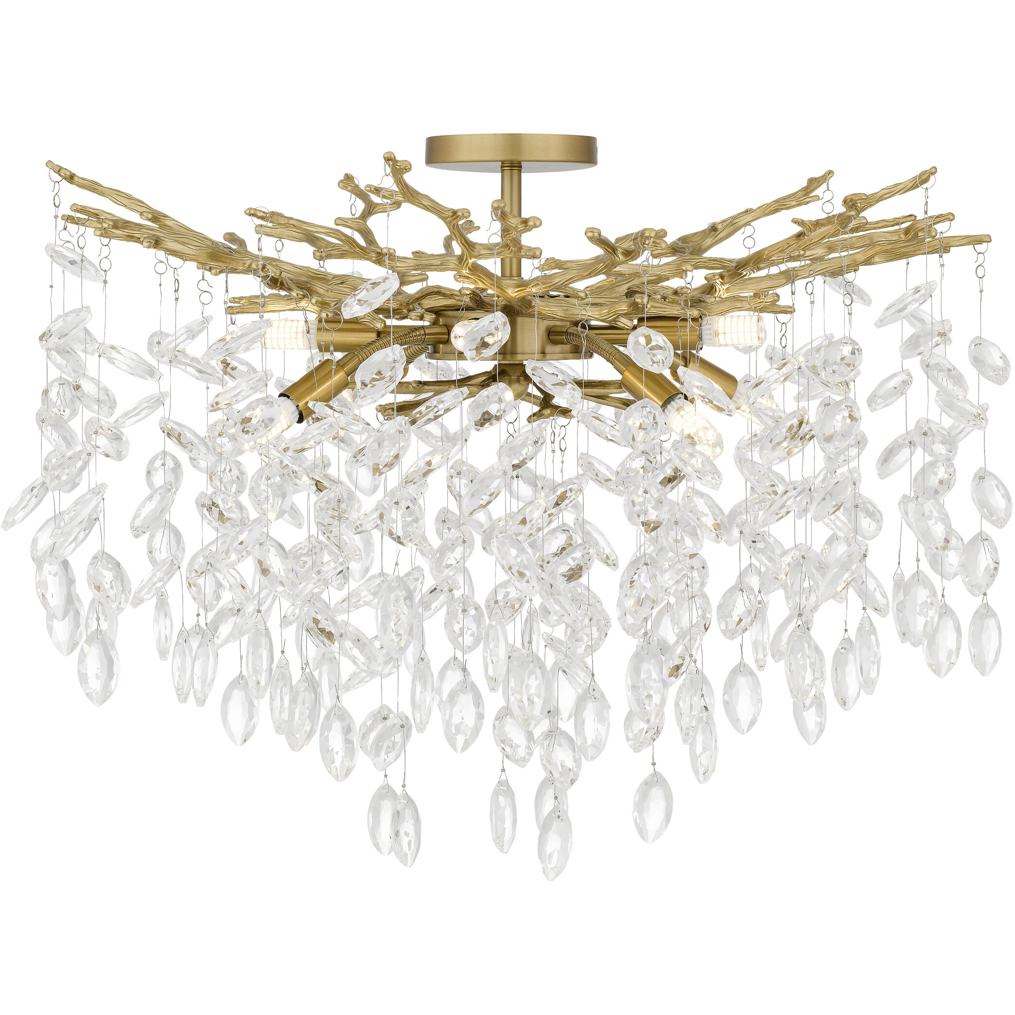 Isobel 8 Light 26 inch Brushed Gold Semi-Flush Mount Ceiling Light