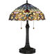 Tiffany 23 inch 75 watt Vintage Bronze Table Lamp Portable Light, Naturals 