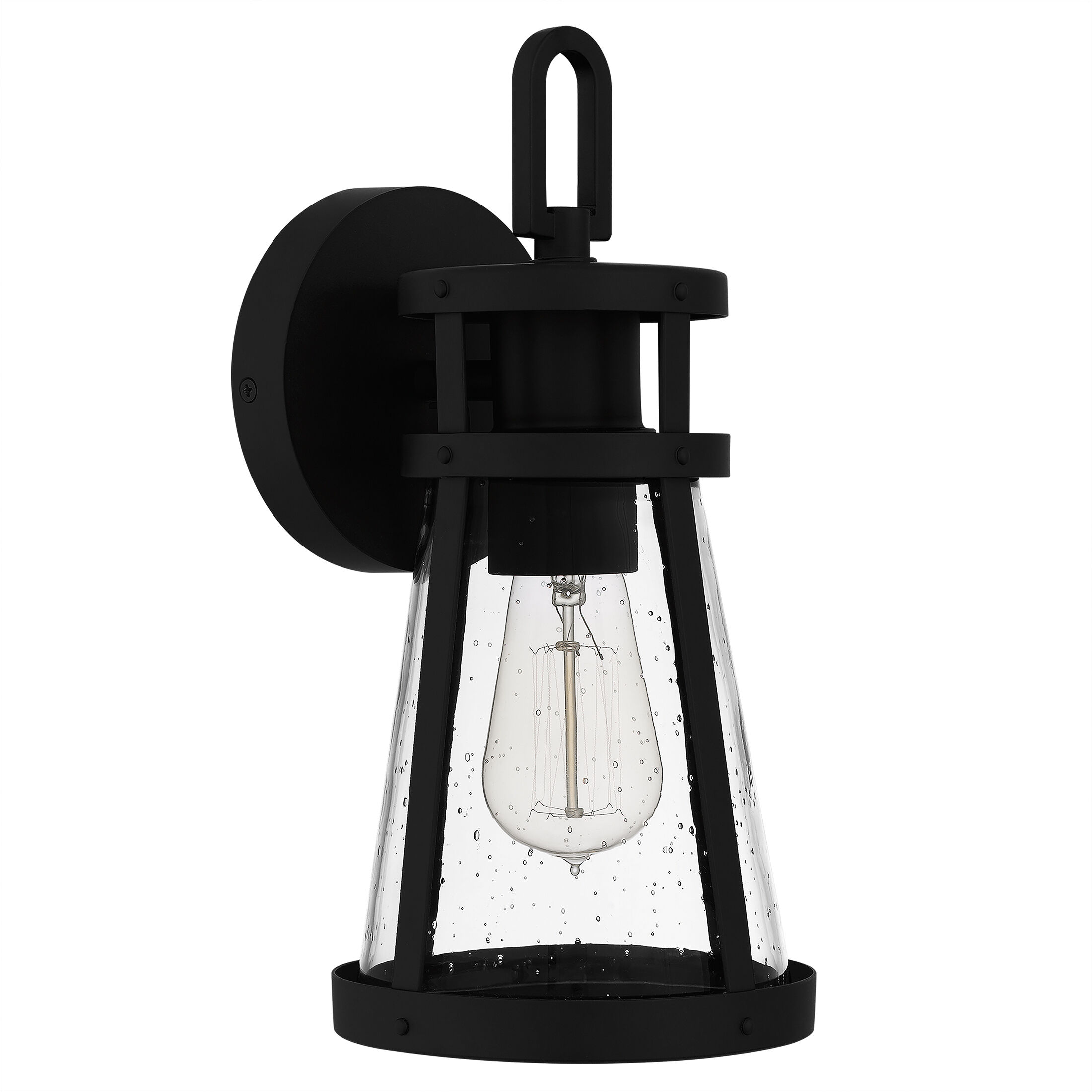 Barber 1 Light 13 inch Matte Black Outdoor Wall Lantern