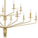 Alexander 15 Light 55 inch Brushed Gold Chandelier Ceiling Light