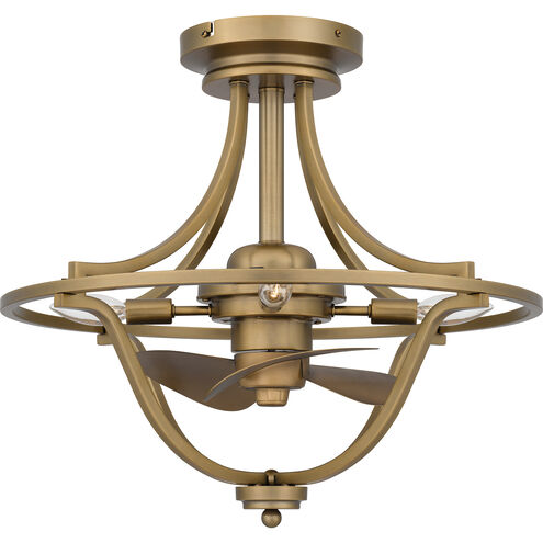 Quoizel Harvel 21 inch Weathered Brass with Weather Brass Blades Fandelier, Fandelier QFA6156WS - Open Box