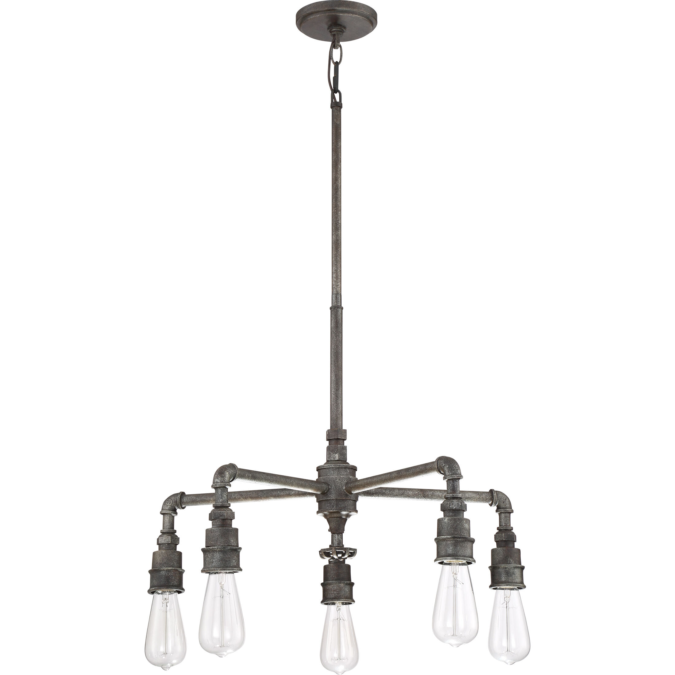 Squire 5 Light 26 inch Rustic Black Chandelier Ceiling Light