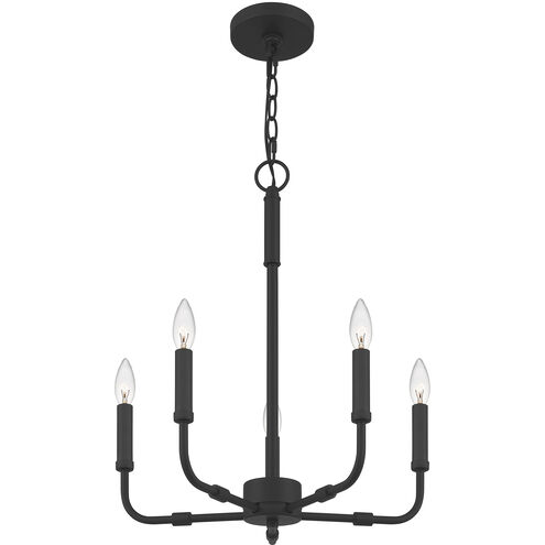 Abner 5 Light 18 inch Matte Black Chandelier Ceiling Light