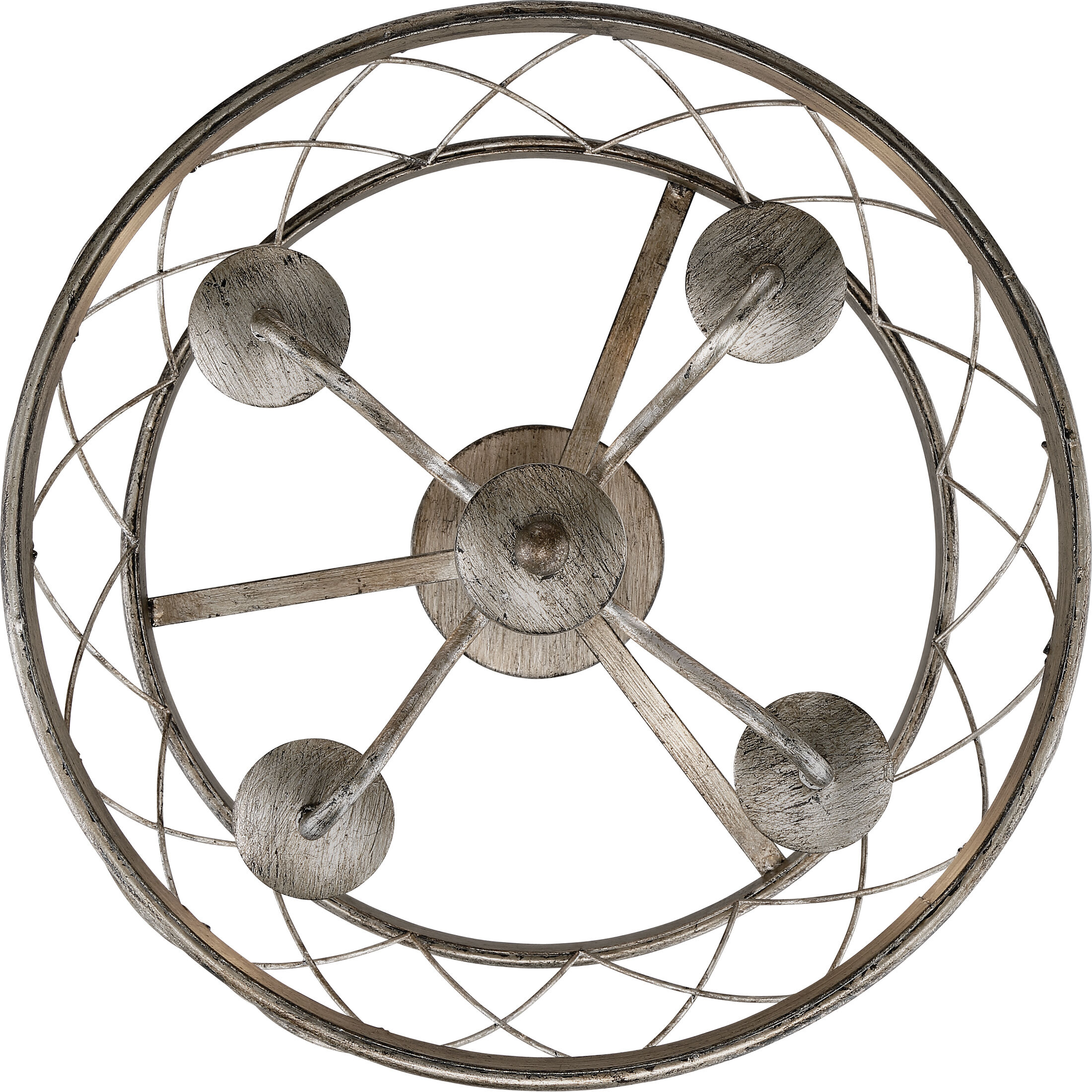 Dury 4 Light 17.5 inch Century Silver Leaf Semi-Flush Mount Ceiling Light