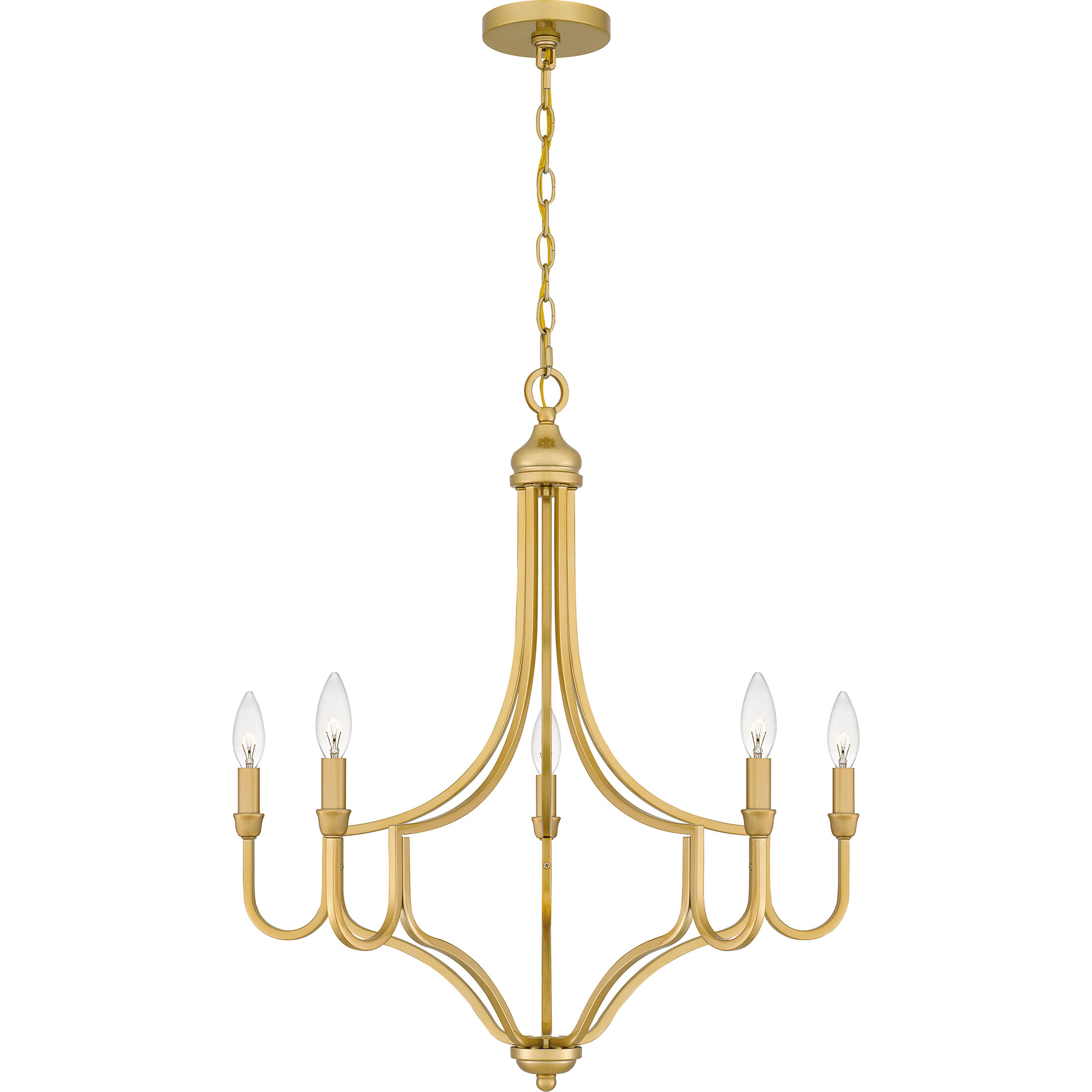 Mabel 5 Light 26 inch Light Gold Chandelier Ceiling Light