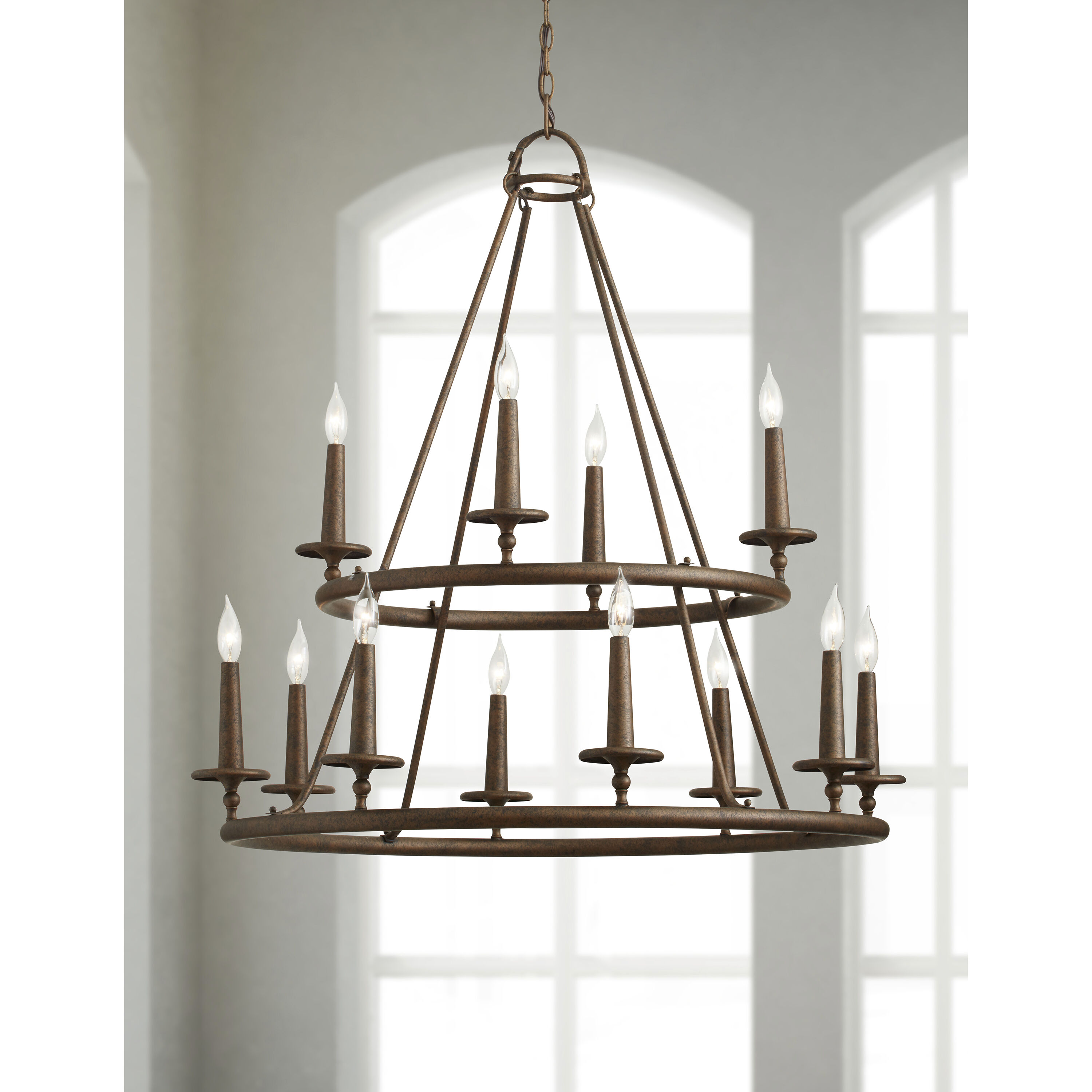 Voyager 12 Light 36 inch Malaga Foyer Chandelier Ceiling Light