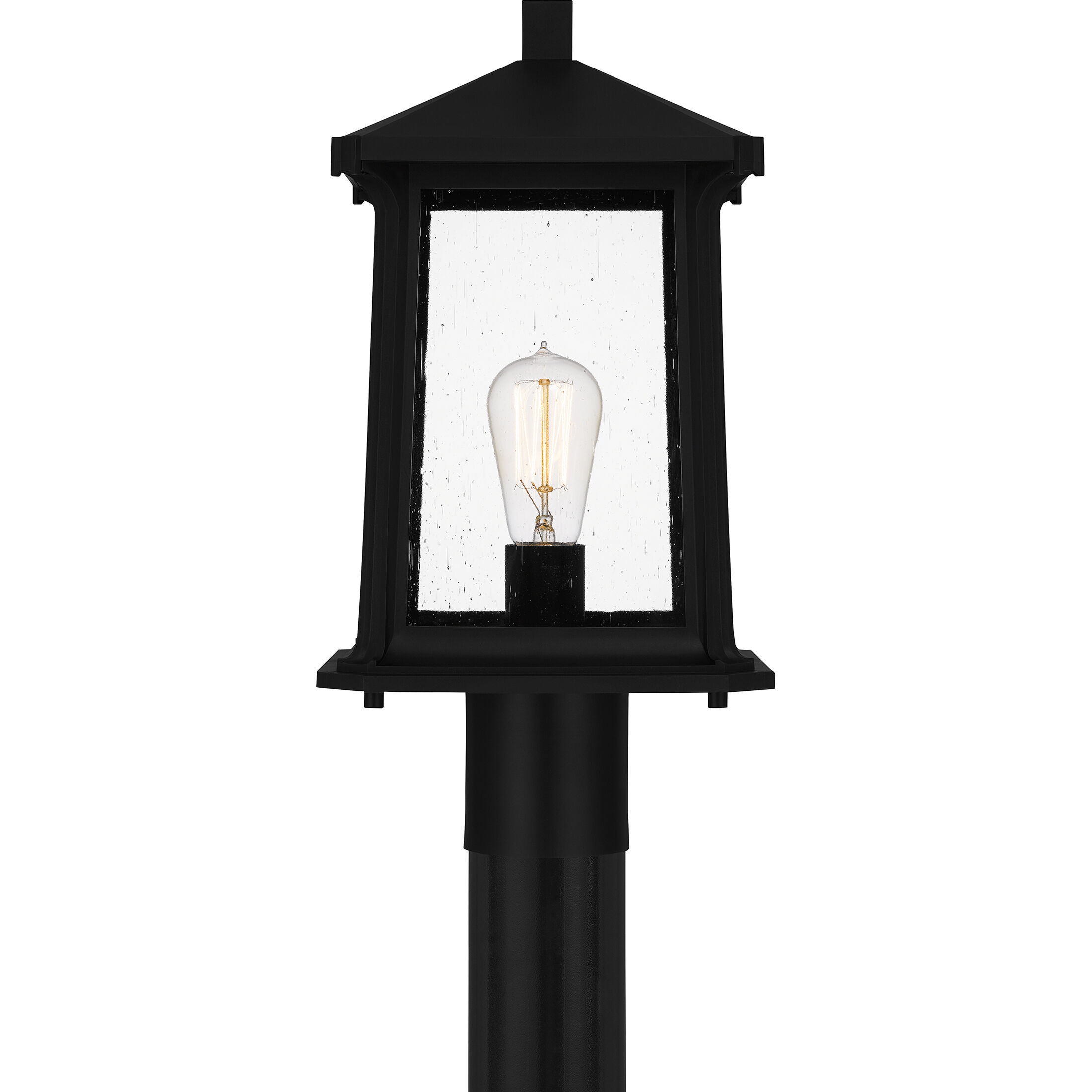 Satterfield 1 Light 17 inch Matte Black Outdoor Post Lantern