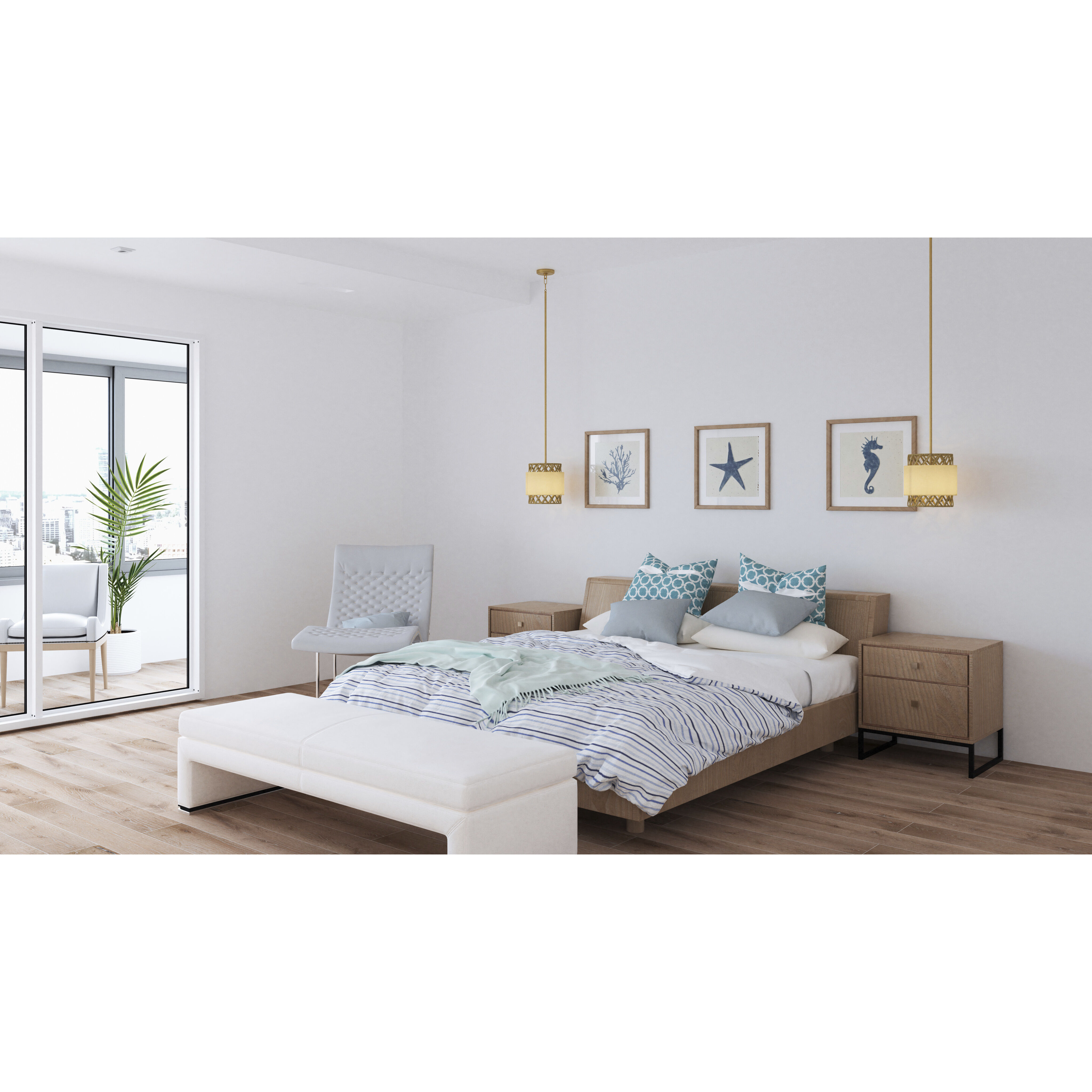 Kate 1 Light 10 inch Brushed Gold Mini Pendant Ceiling Light, Small