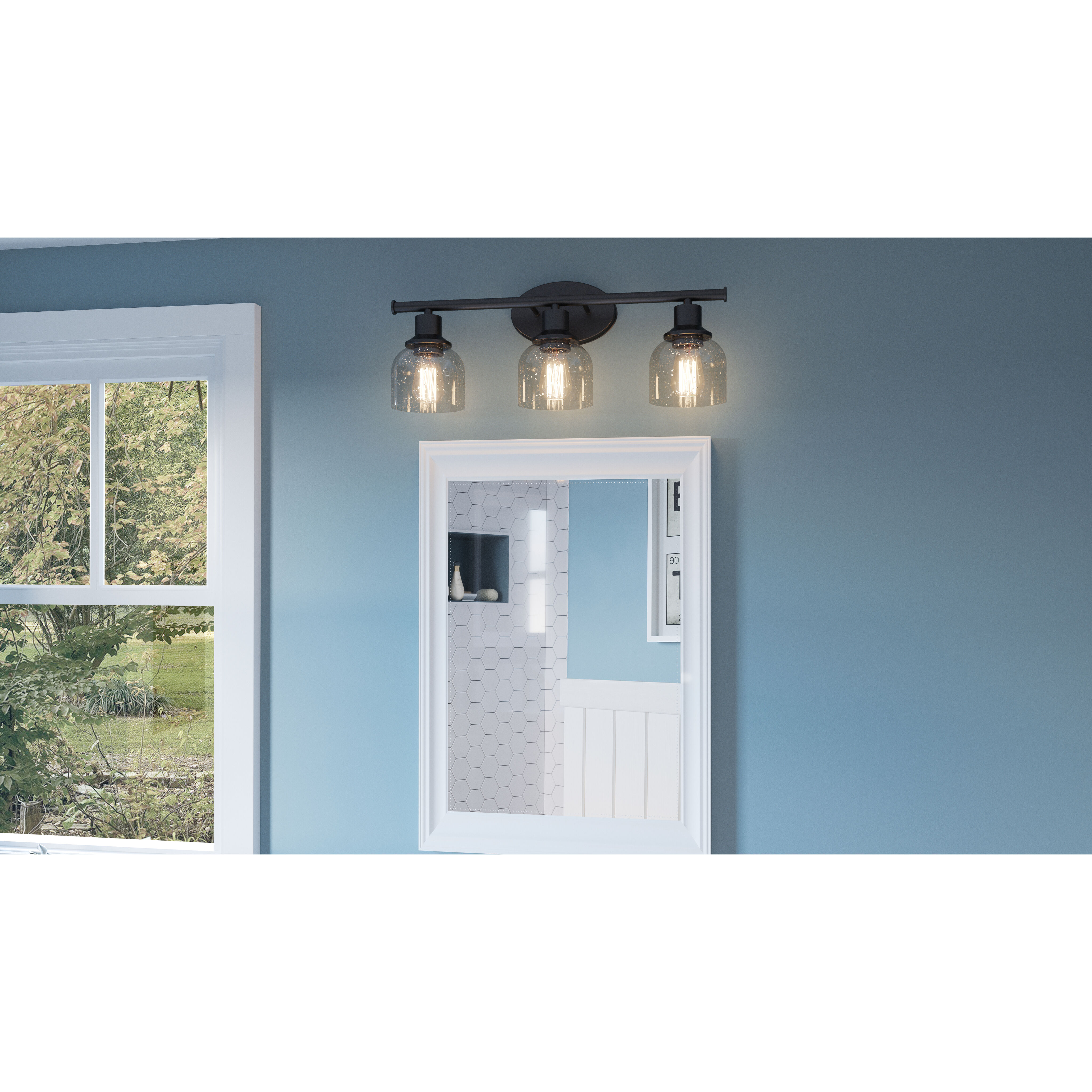 Caverly 3 Light 22.25 inch Bronze Bath Light Wall Light