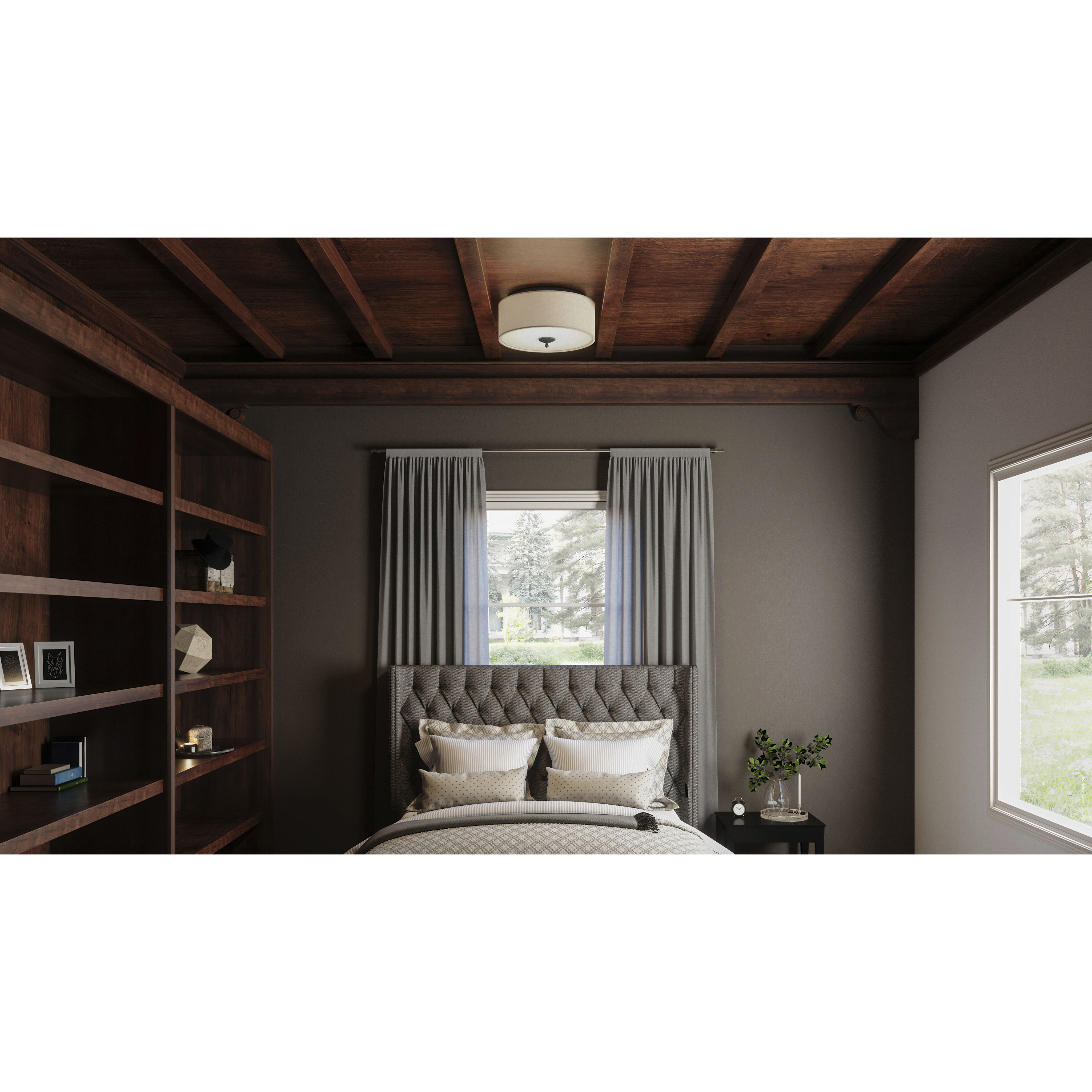 Blanche 3 Light 16 inch Matte Black Flush Mount Ceiling Light