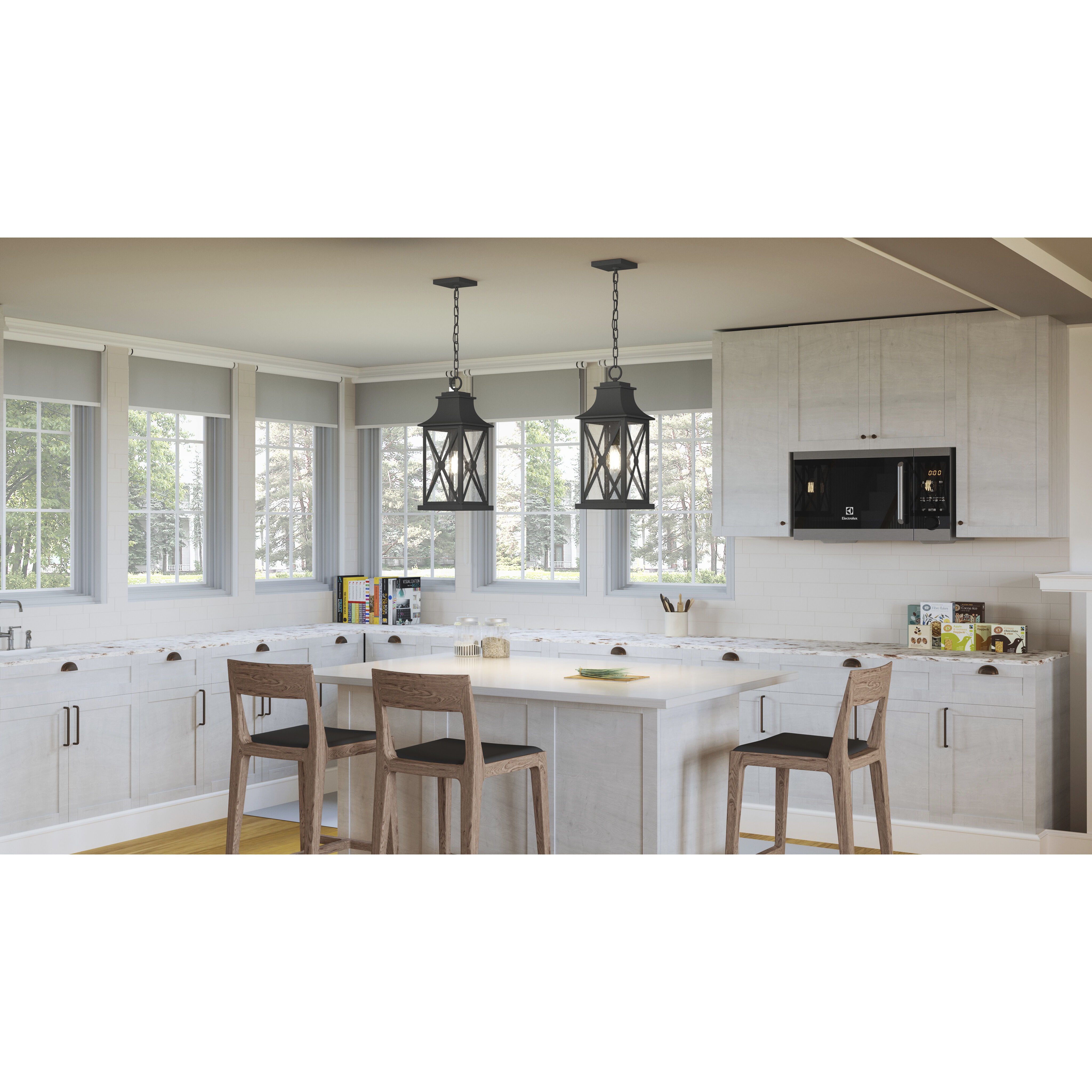 Ellerbee 1 Light 8.5 inch Mottled Black Mini Pendant Ceiling Light, Small