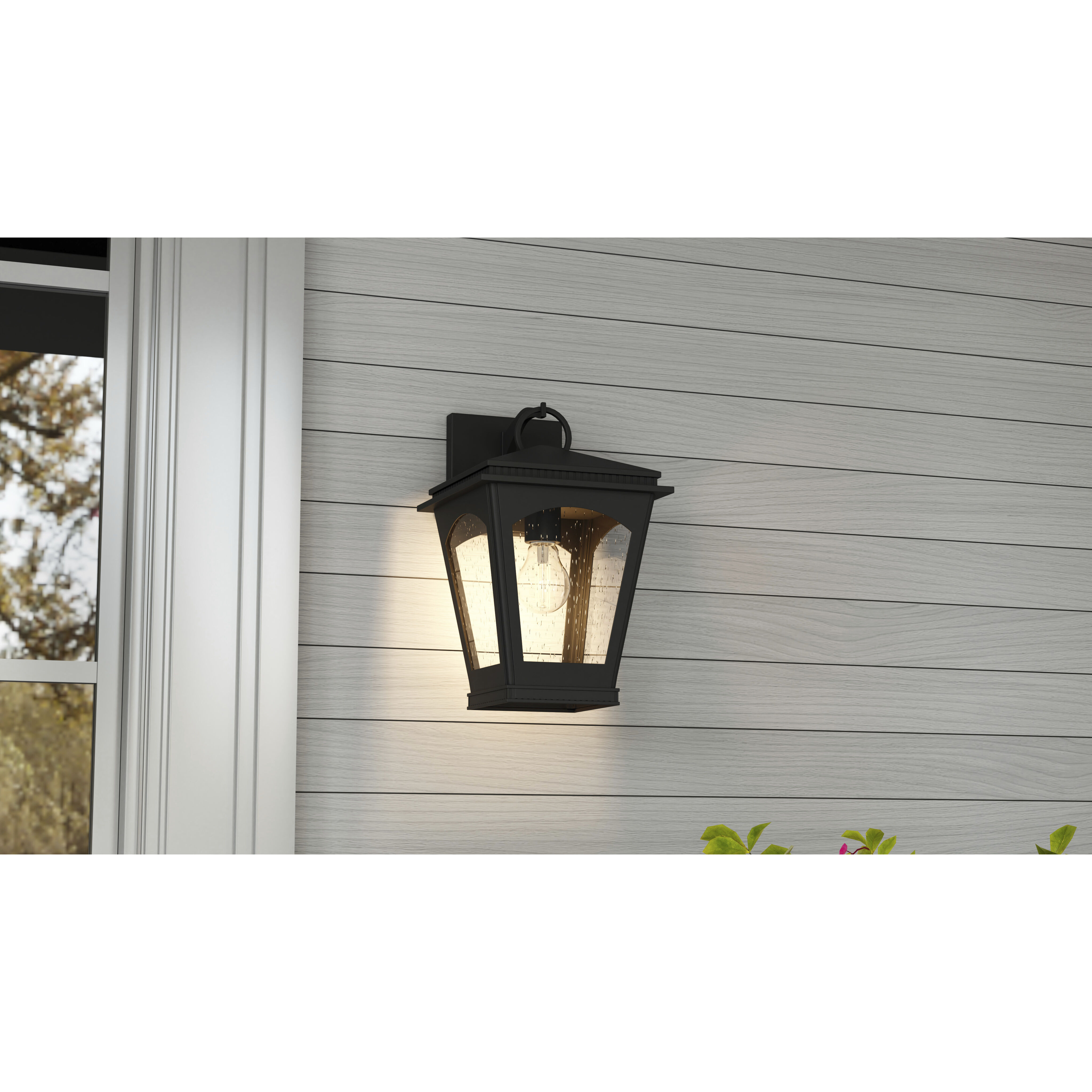 Huck 1 Light 13.25 inch Earth Black Outdoor Wall Lantern, Medium