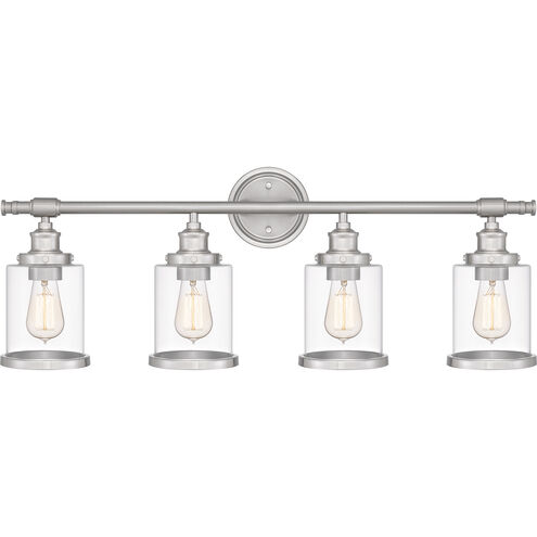 Dixie 4 Light 32 inch Brushed Nickel Bath Light Wall Light