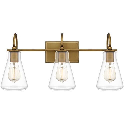 Boyton 3 Light 24 inch Weathered Brass Bath Light Wall Light