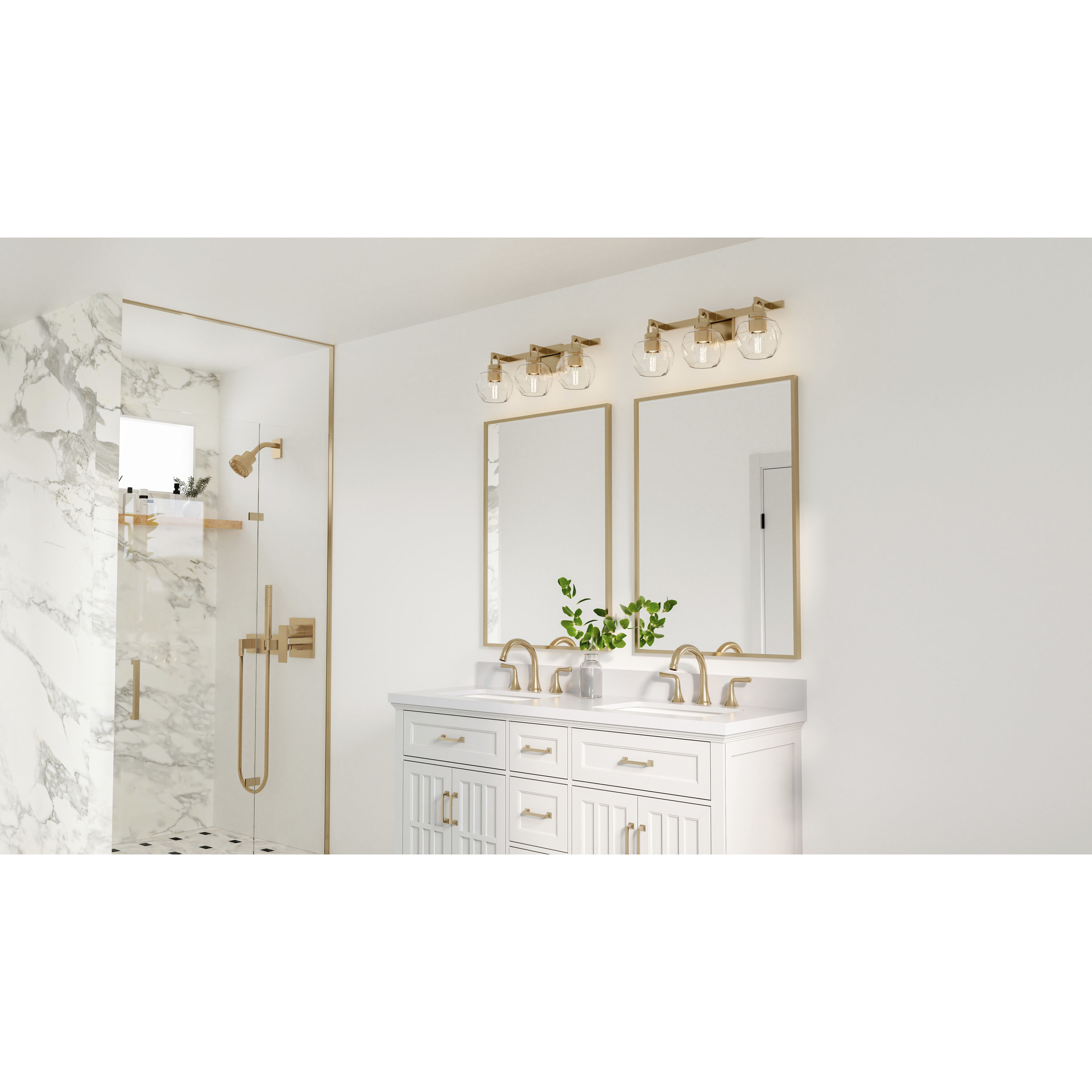 Celina 3 Light 24 inch Bronze Gold Bath Light Wall Light, Large