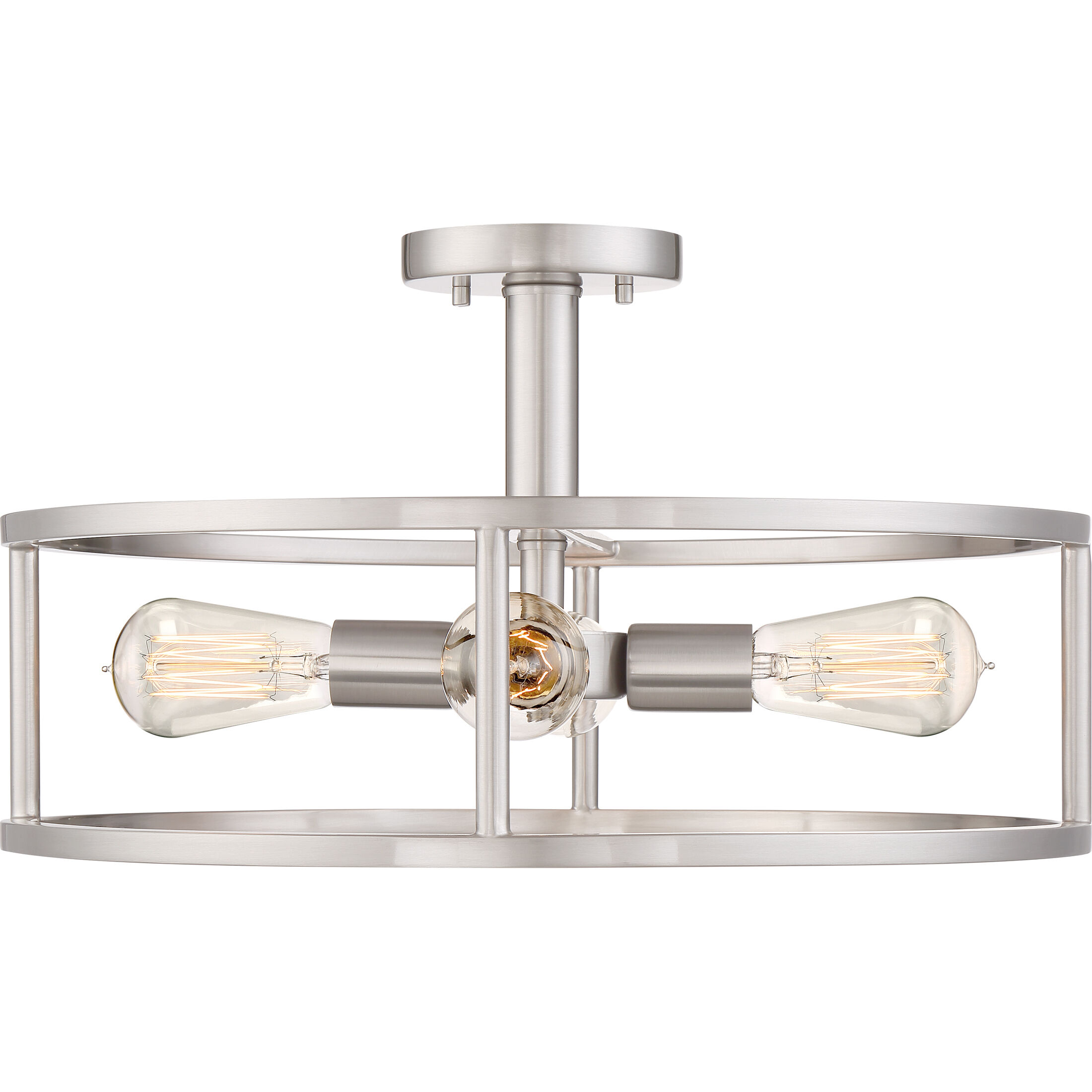 New Harbor 4 Light 18 inch Brushed Nickel Semi-Flush Mount Ceiling Light
