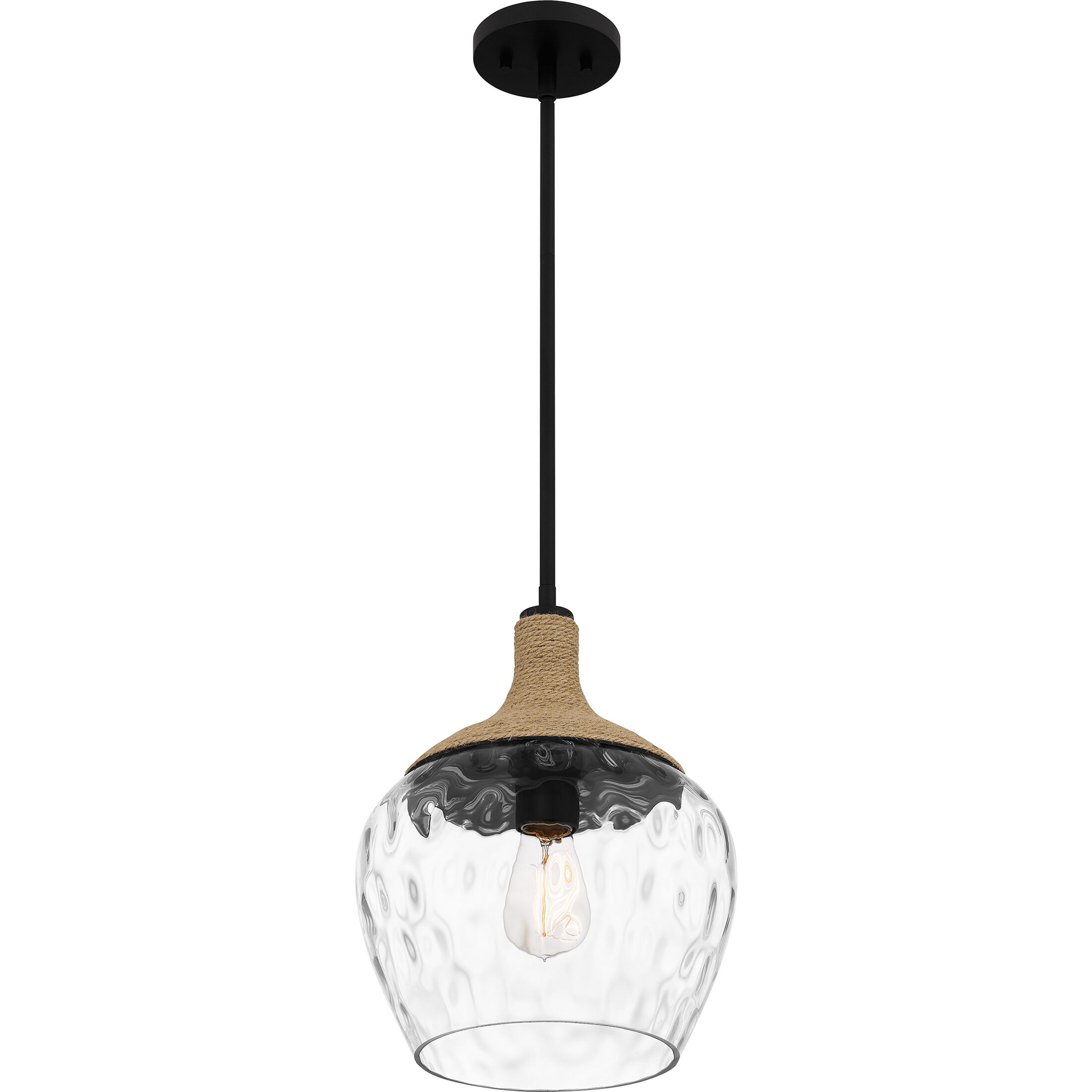 Royer 1 Light 12 inch Matte Black Mini Pendant Ceiling Light in Clear Glass
