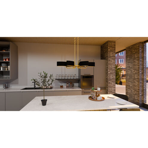 Madden 6 Light 41.5 inch Aged Brass Island Light Ceiling Light