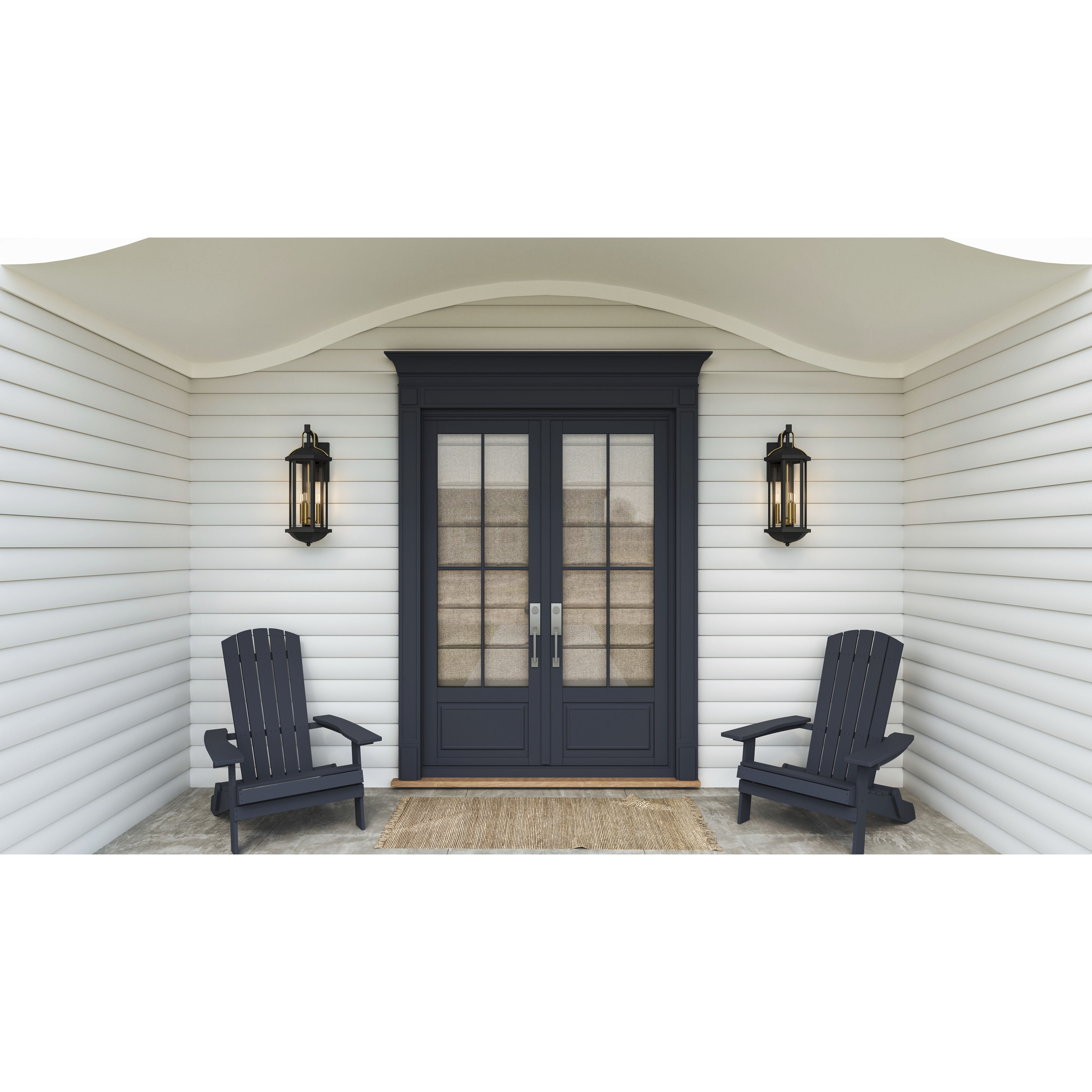 Crestfield 3 Light 26.25 inch Matte Black Outdoor Wall Lantern, Large