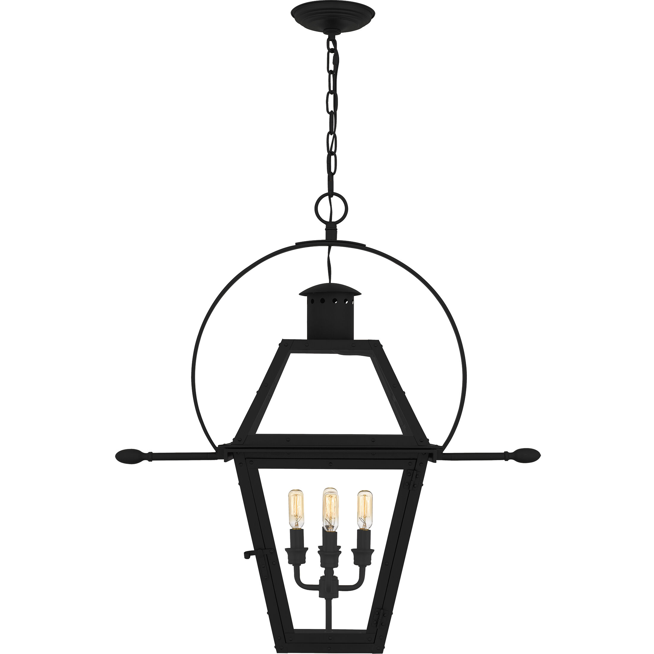 Rue De Royal 4 Light 27.5 inch Earth Black Outdoor Hanging Lantern, Extra Large