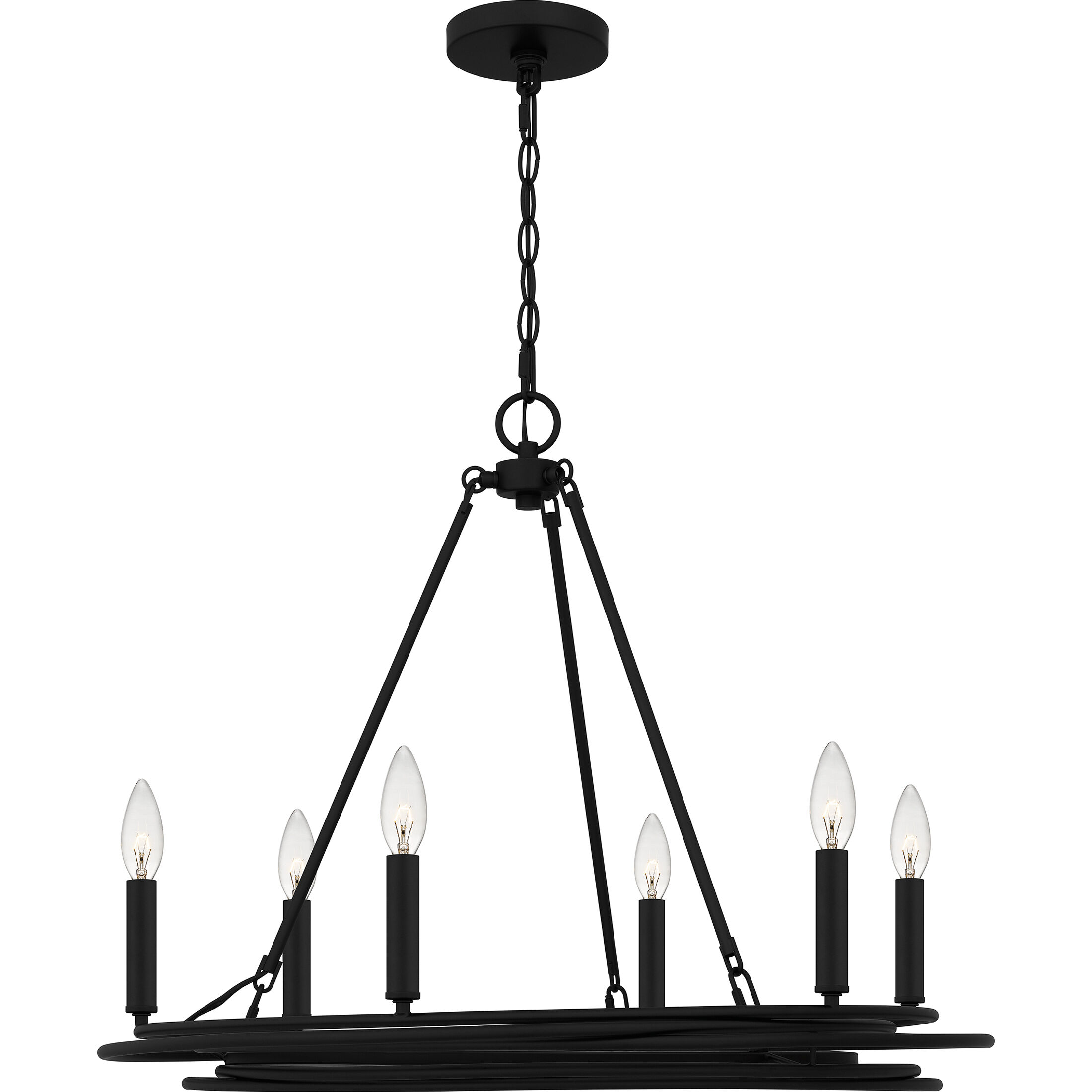 Calliope 6 Light 26.5 inch Matte Black Chandelier Ceiling Light