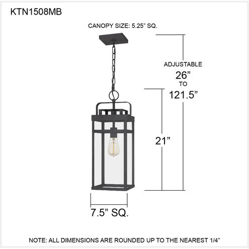 Keaton 1 Light 8 inch Mottled Black Mini Pendant Ceiling Light, Small