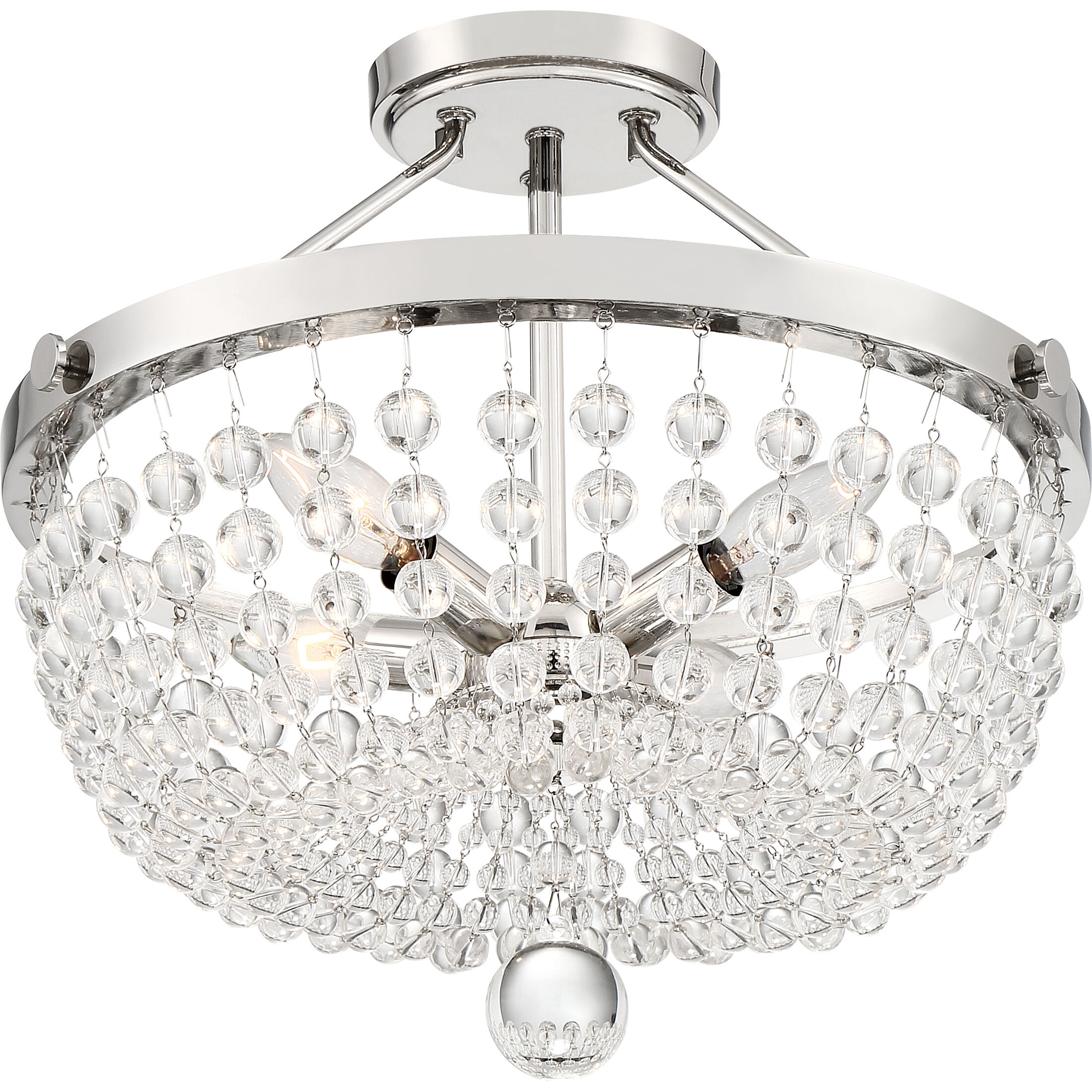 Teresa 4 Light 16 inch Polished Nickel Semi-Flush Mount Ceiling Light