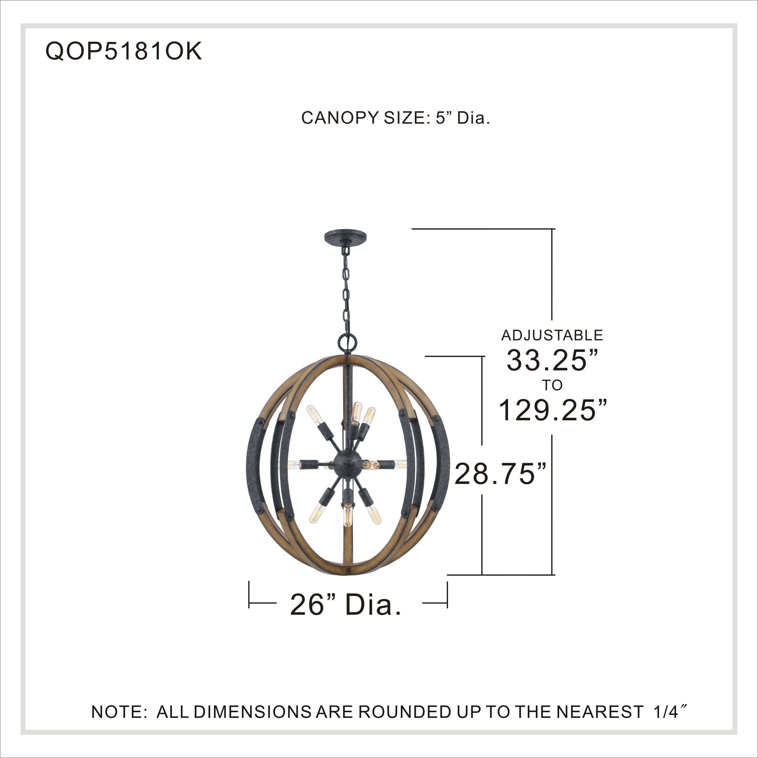 Babaton 10 Light 26 inch Old Black Pendant Ceiling Light