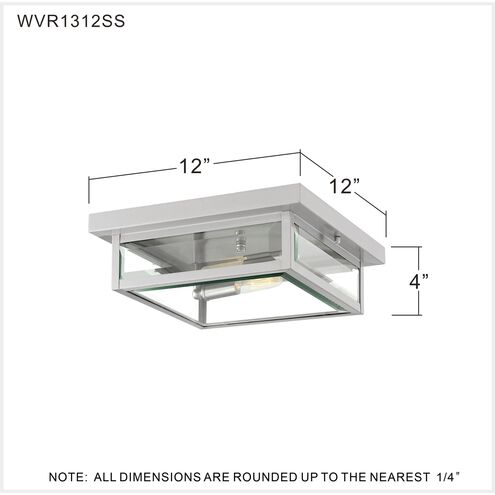 Westover 2 Light 12 inch Stainless Steel Flush Mount Ceiling Light