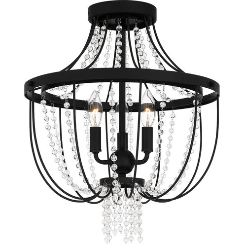 Quoizel Adelaide 3 Light 16 inch Matte Black Semi-Flush Mount Ceiling Light ADL1716MBK - Open Box