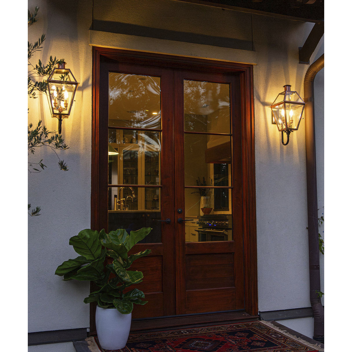 Rue De Royal 2 Light 24 inch Aged Copper Outdoor Wall Lantern