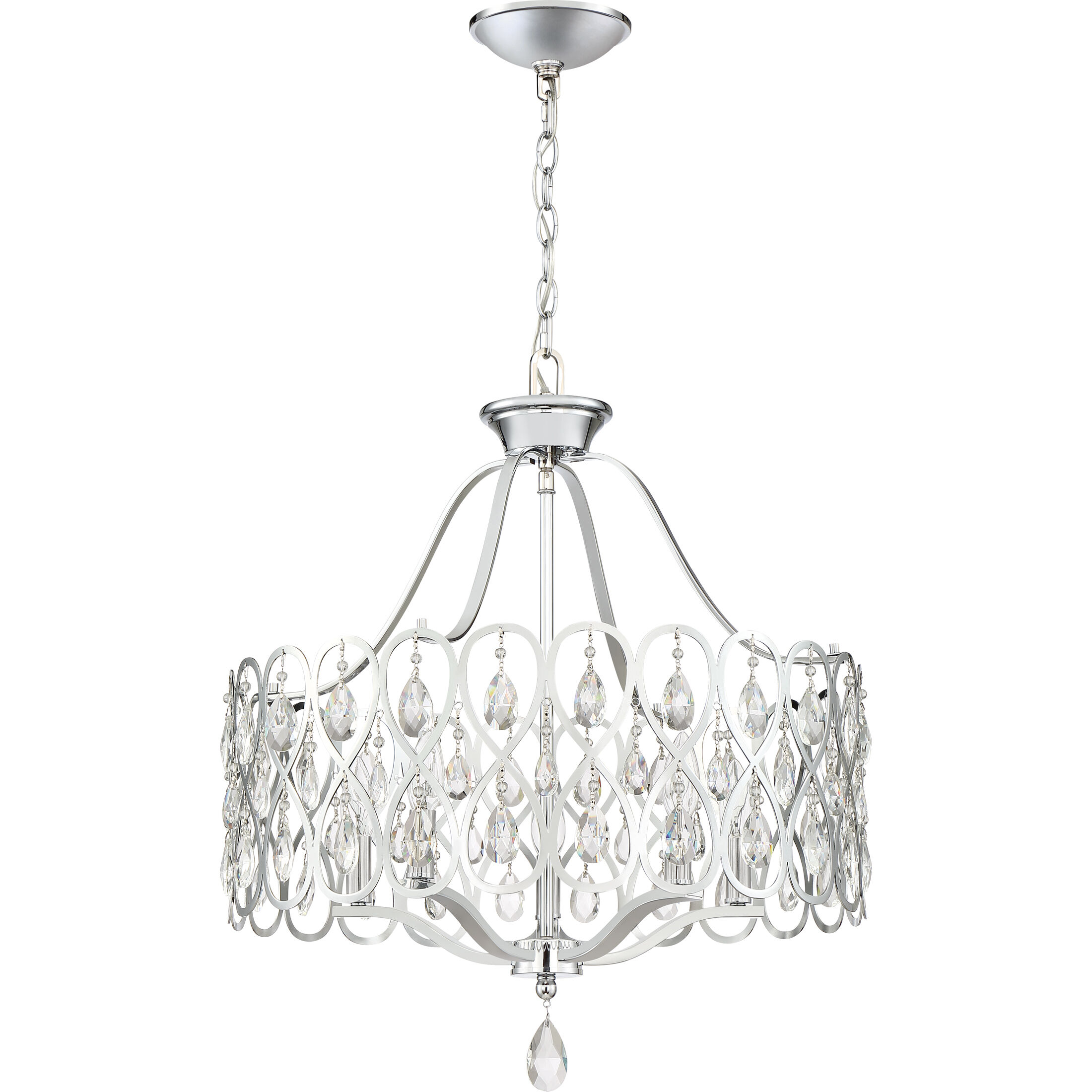Lulu 5 Light 22 inch Polished Chrome Chandelier Ceiling Light