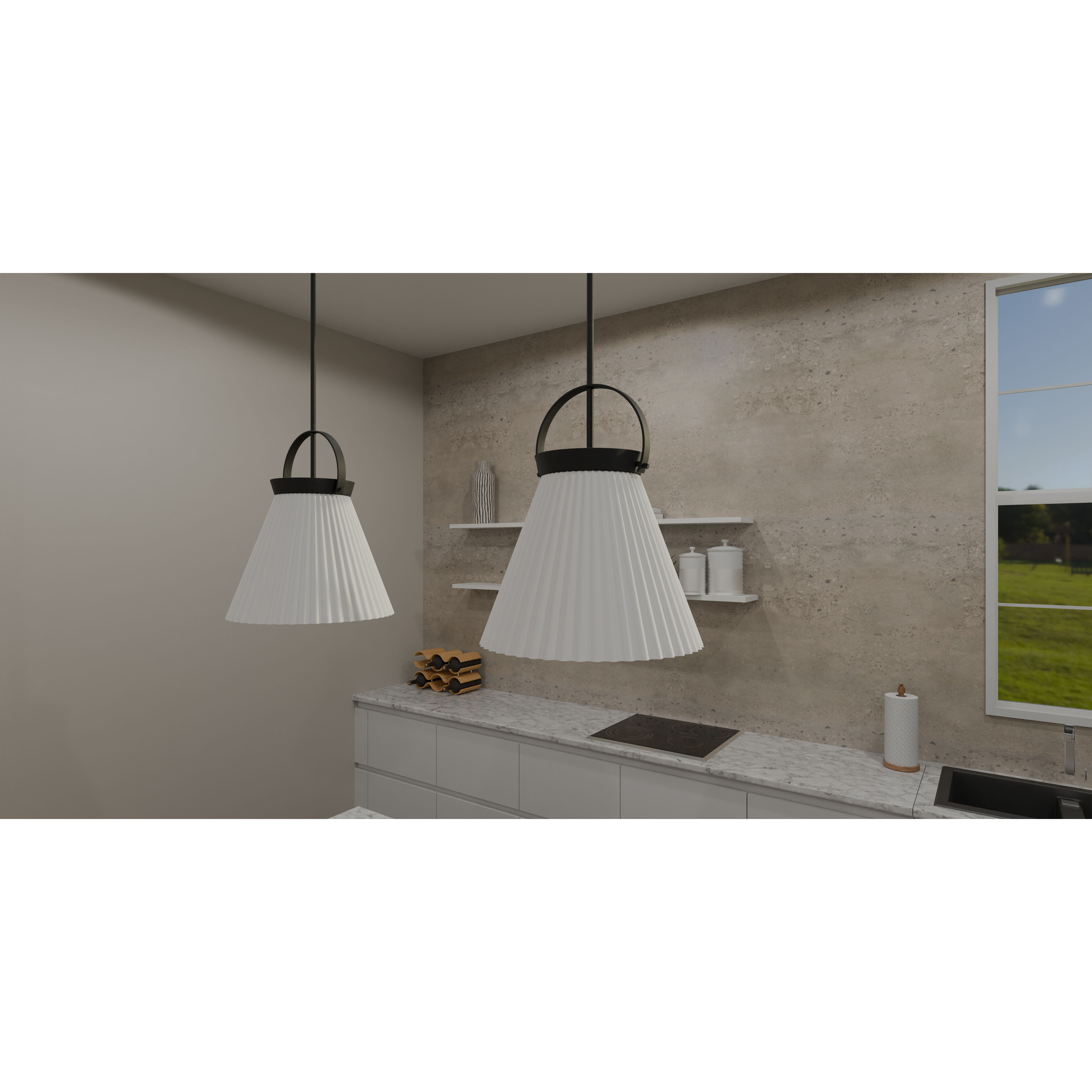 Thibault 1 Light 16 inch Matte Black Pendant Ceiling Light, Large