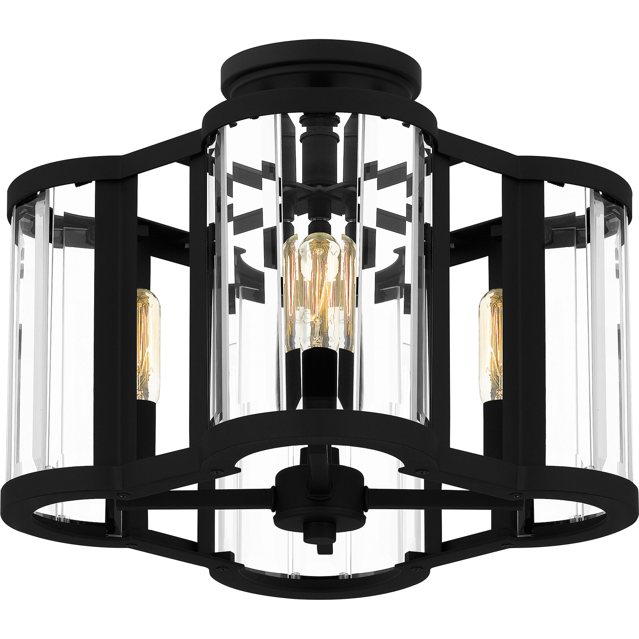 Renee 4 Light 15 inch Matte Black Semi-Flush Mount Ceiling Light