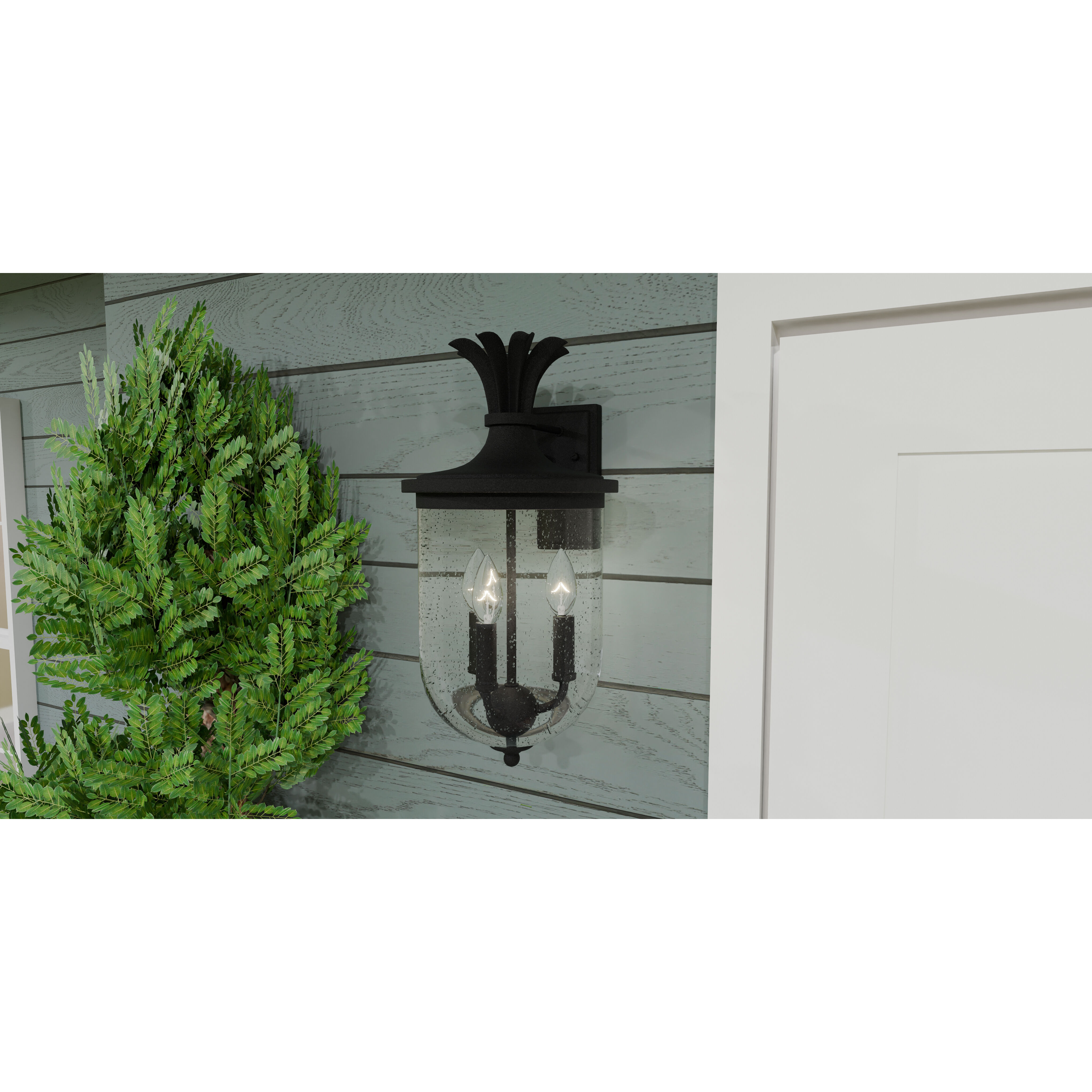 Havana 3 Light 10 inch Earth Black Outdoor Lantern, Large