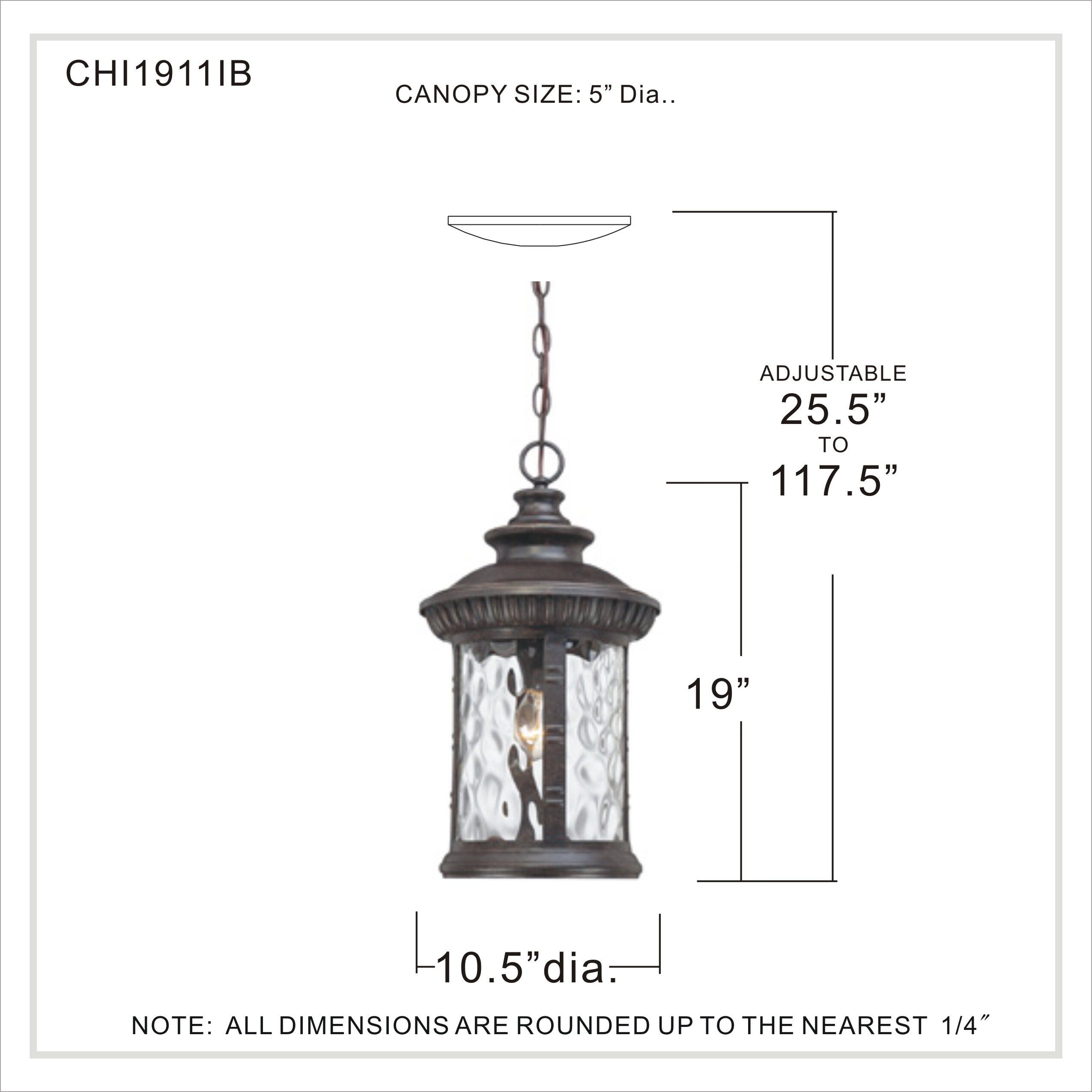 Chimera 1 Light 11 inch Imperial Bronze Outdoor Hanging Lantern