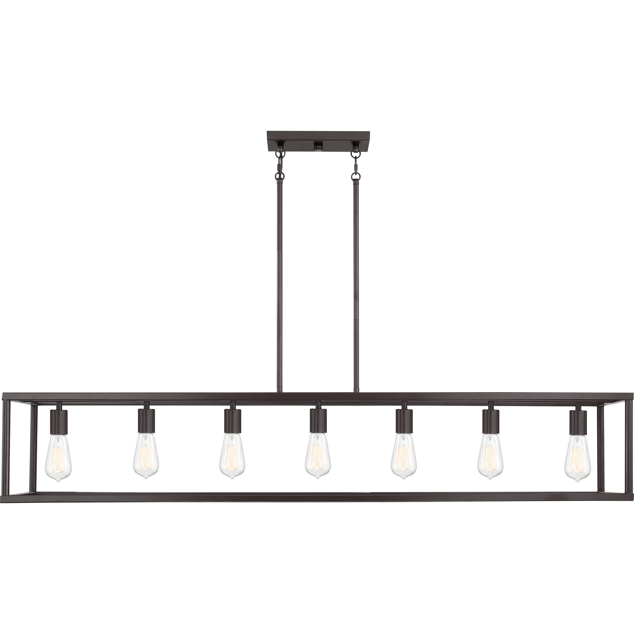 New Harbor 7 Light 52 inch Western Bronze Island Chandelier Ceiling Light